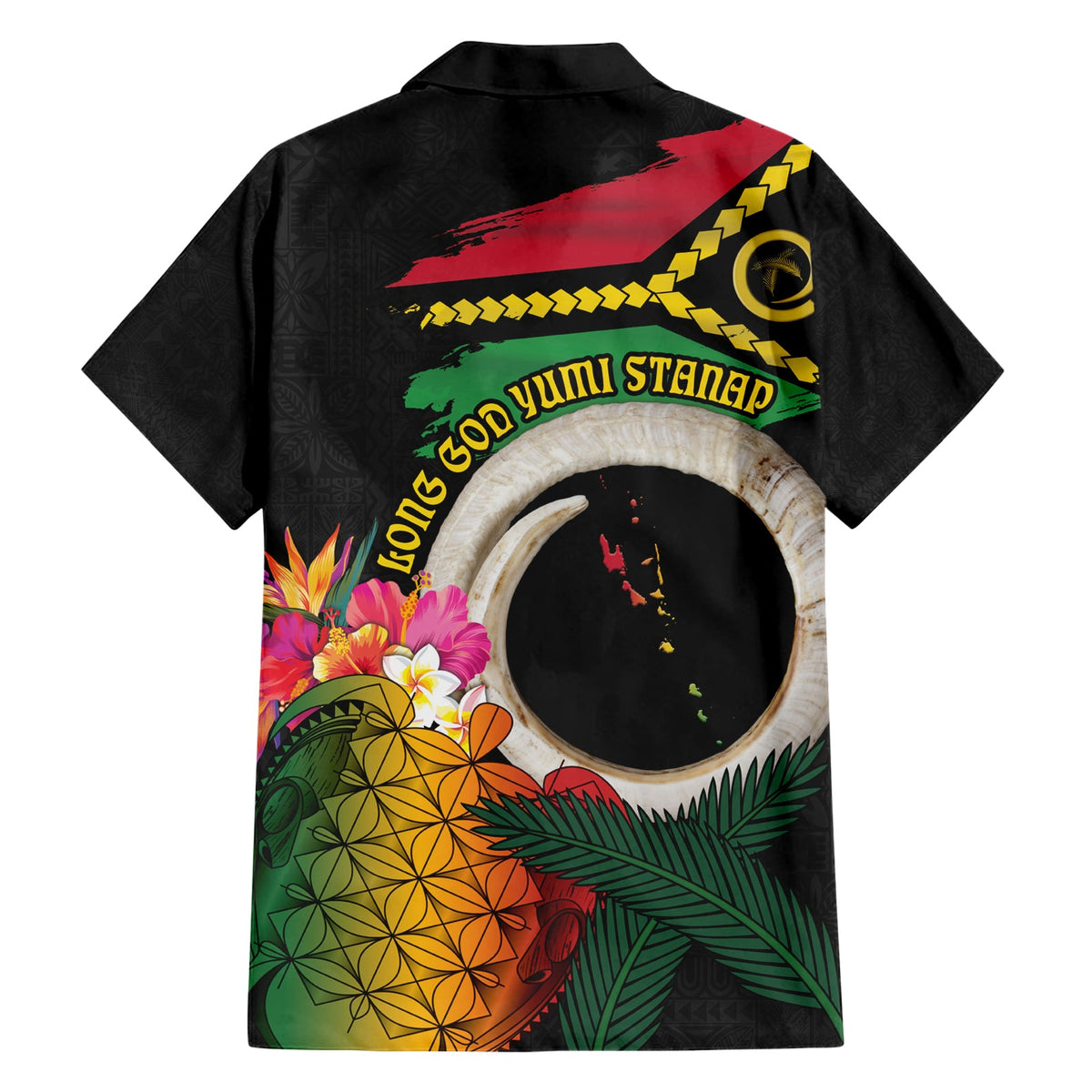 Vanuatu Selebretem 44. Indipendens Dei Hawaiihemd Sandzeichnung Schildkröte Melanesian Vibes LT03