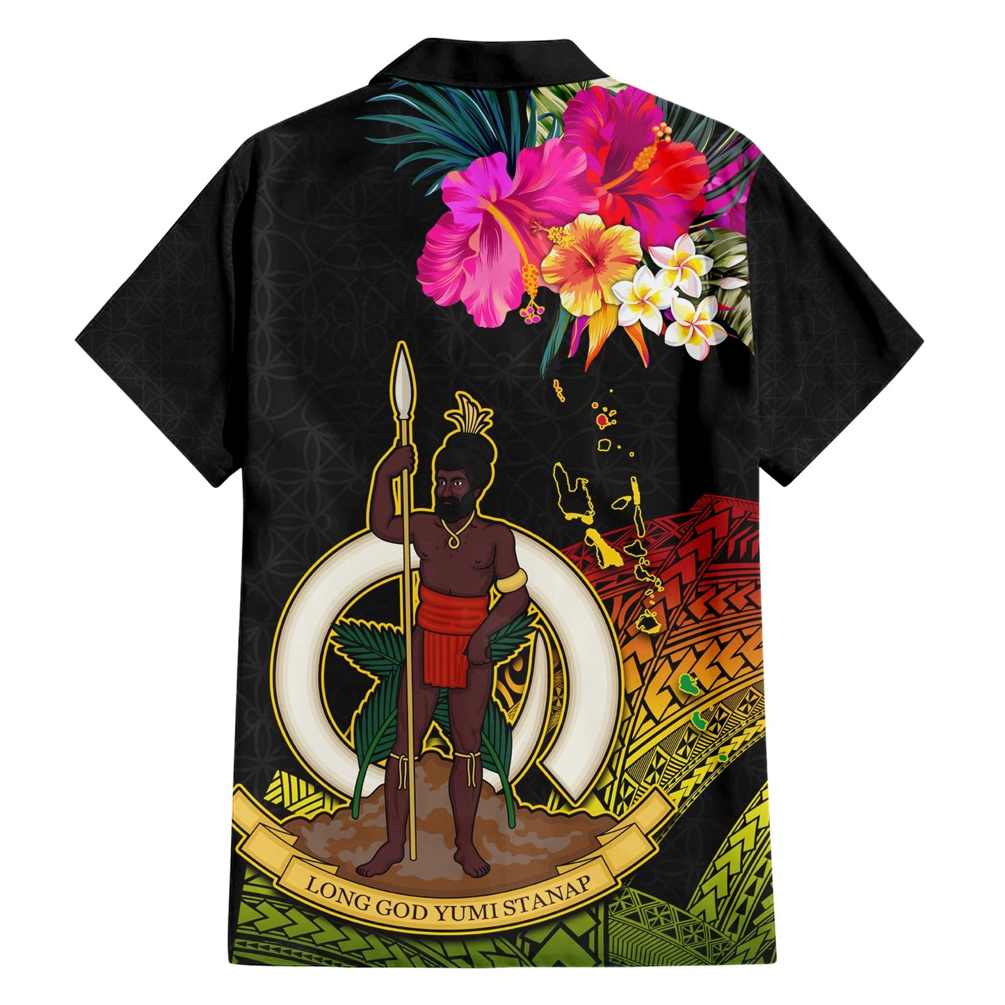Vanuatu Ni-Van Hawaiihemd Wappen Sandzeichnung LT03