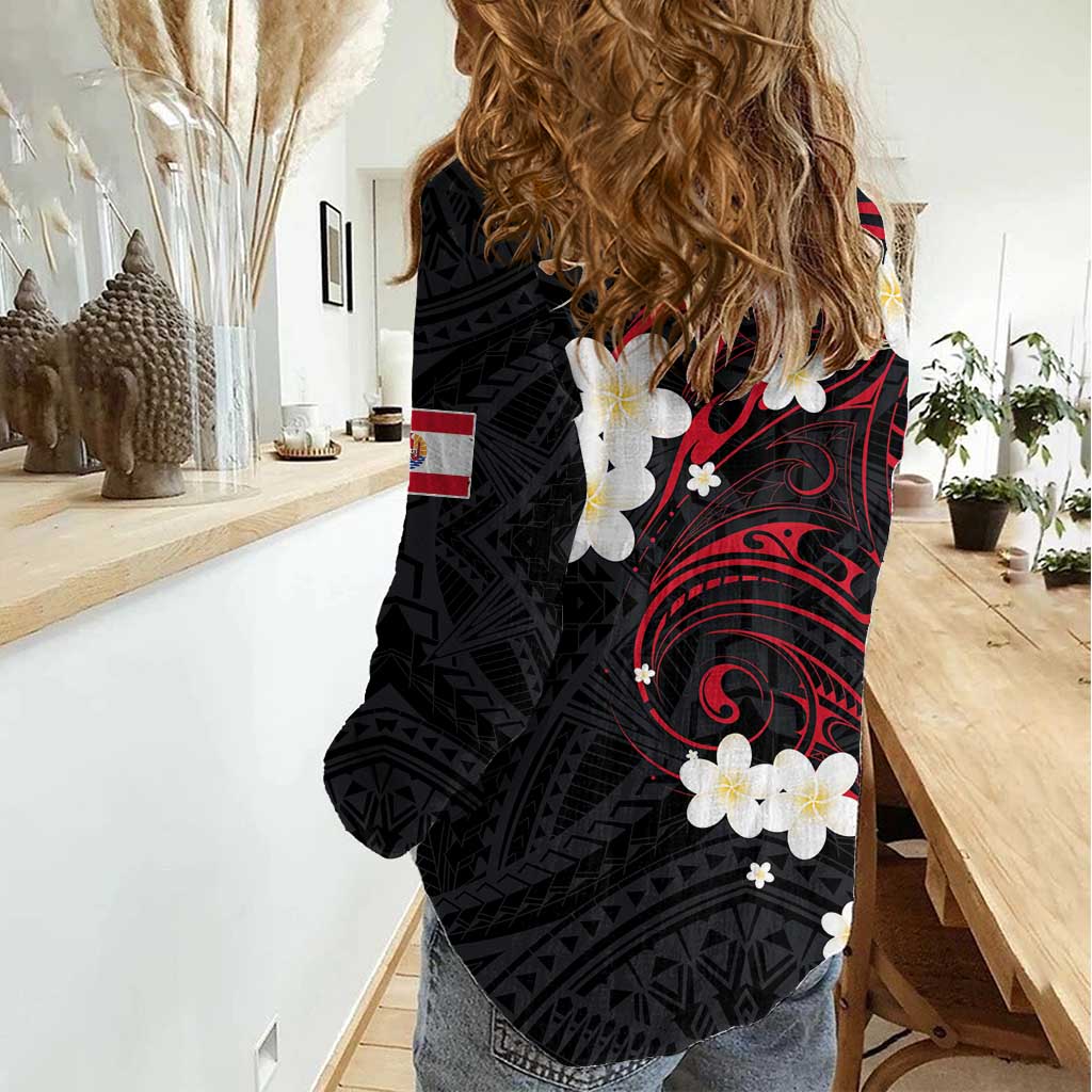 Französisch-Polynesien Tiare Day Damen Freizeithemd Siegel und polynesisches Muster LT03