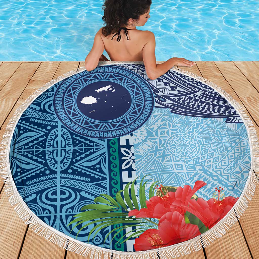 Bula Hibiscus Festival Stranddecke Tapa Muster Half Style LT03