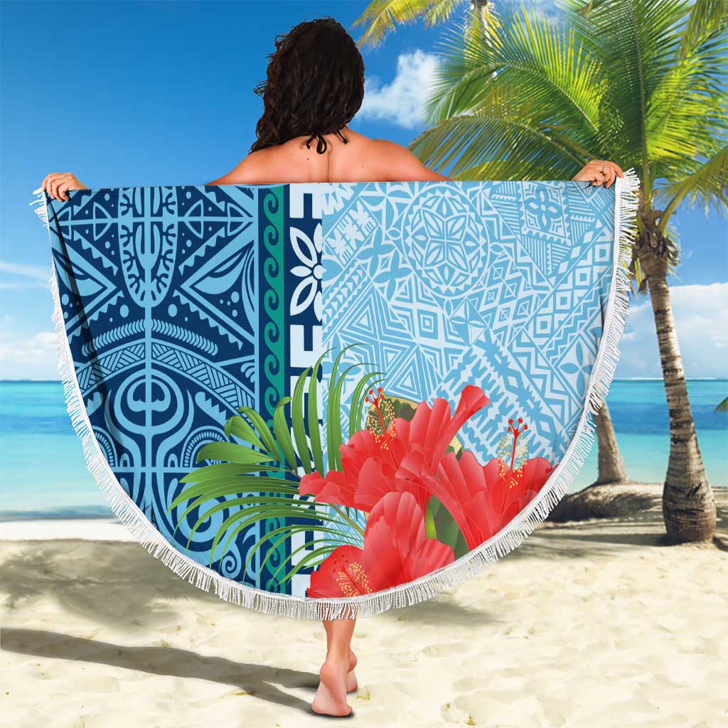 Bula Hibiscus Festival Stranddecke Tapa Muster Half Style LT03