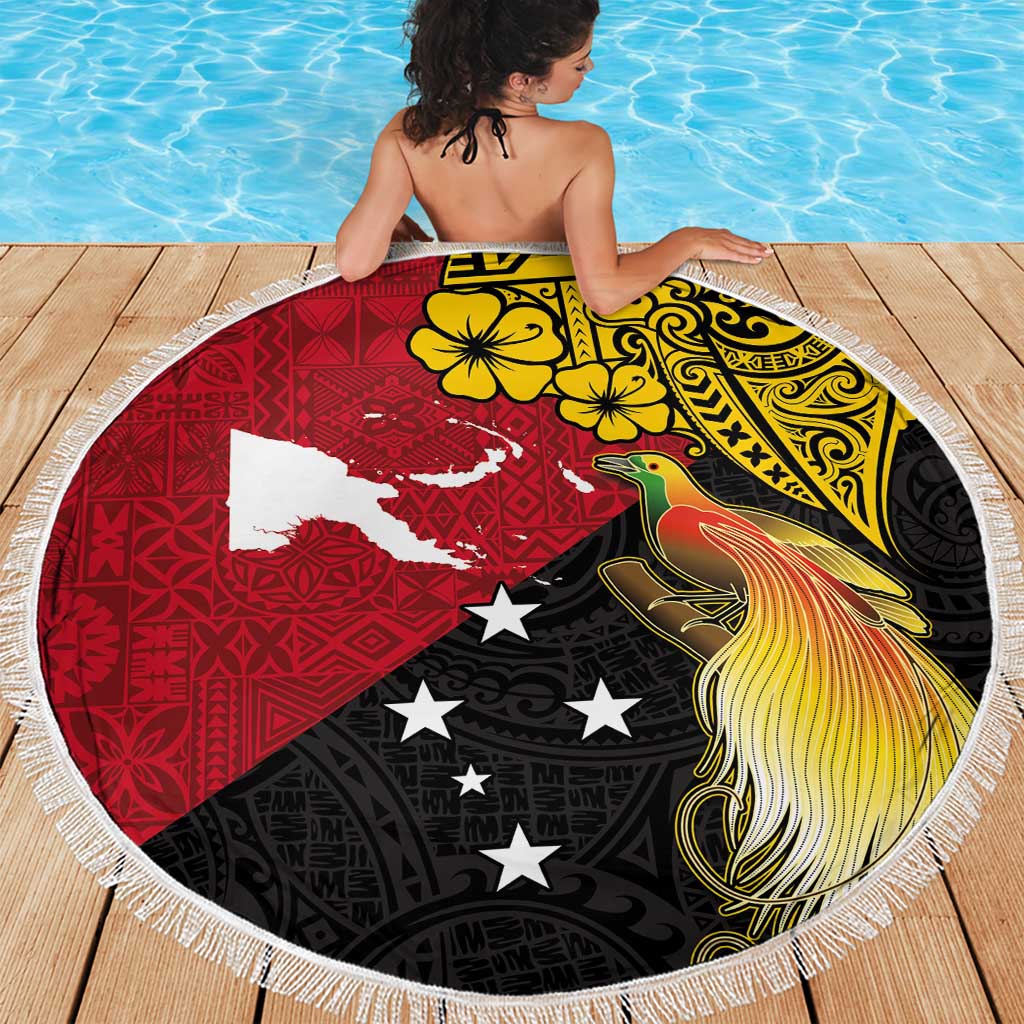 Bula Hibiscus Festival Stranddecke Fidschi Masi Muster Halbstil LT03