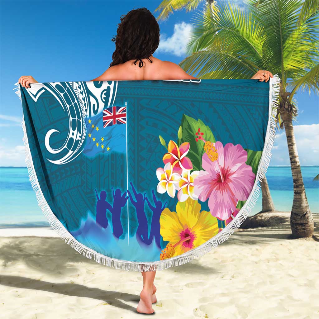 Fiji Day Stranddecke Tapa-Muster und Hibiskusblüte LT03