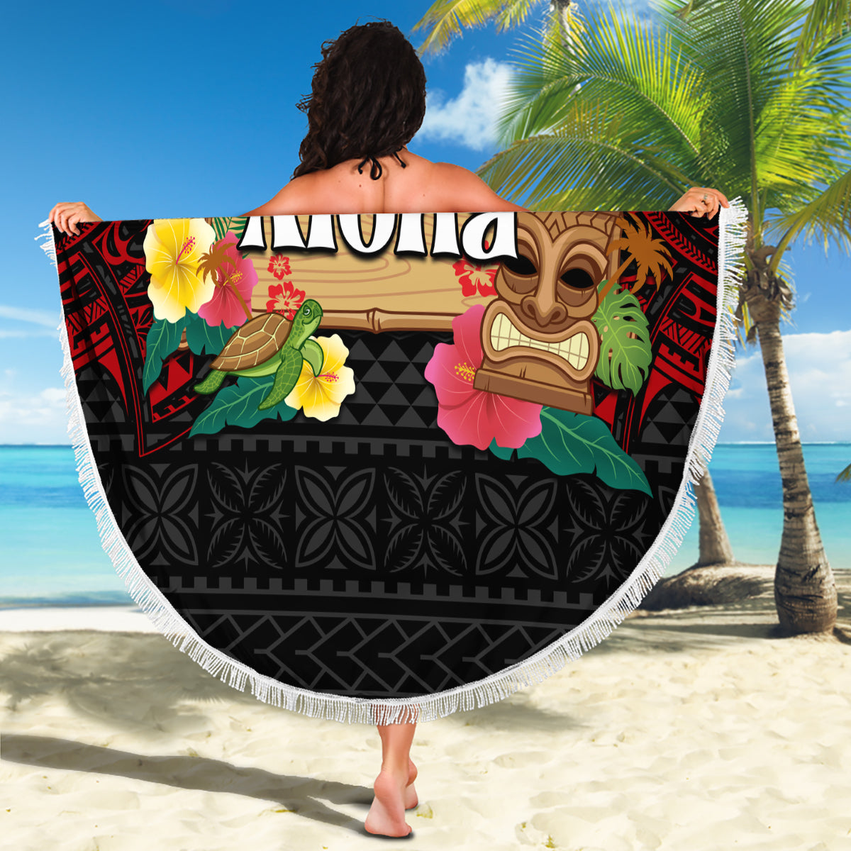 Niue Frauentag Stranddecke mit polynesischem Muster LT05