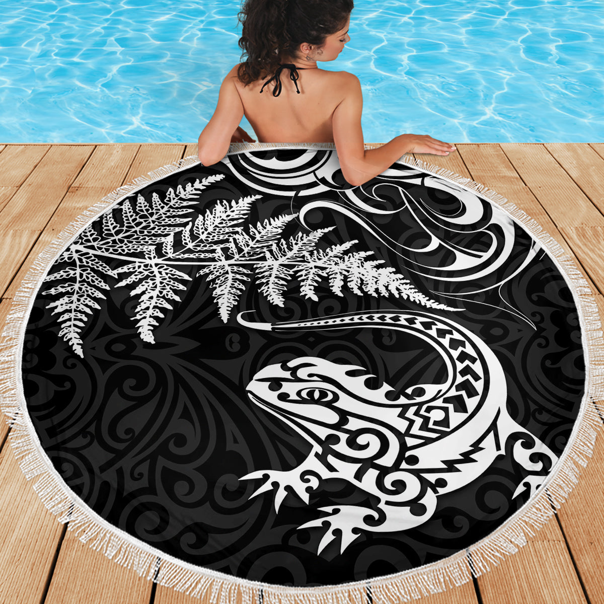 Polynesien Buckelwal Stranddecke Tropische Plumeria Türkis LT7