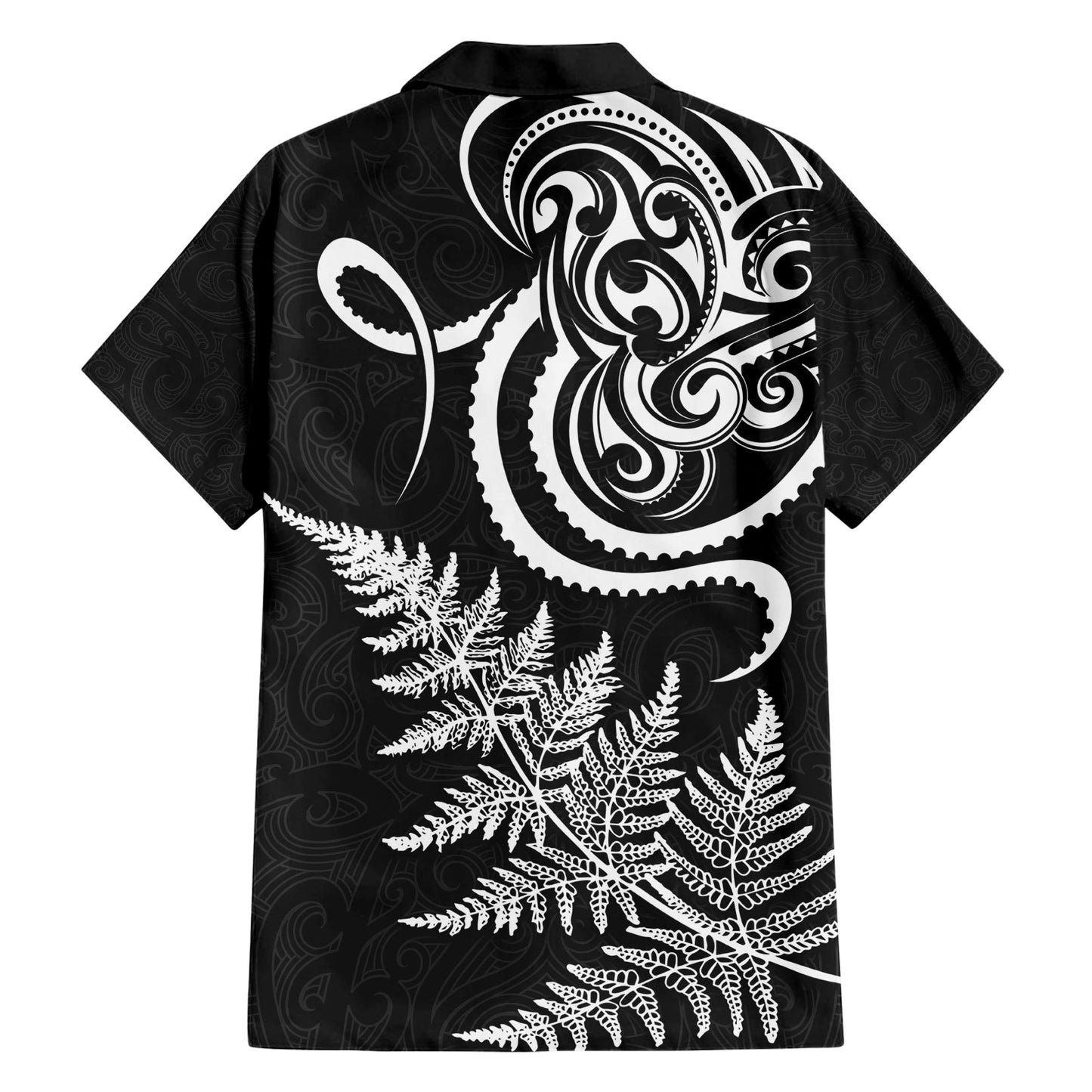 Neuseeländisches Oktopus-Tattoo und Farn Hawaiihemd Maori-Muster LT03