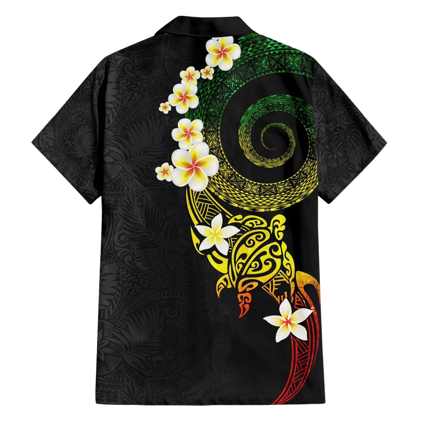 Polynesisches Spiral Tribal Tattoo Hawaiihemd Reggae Farbe LT03