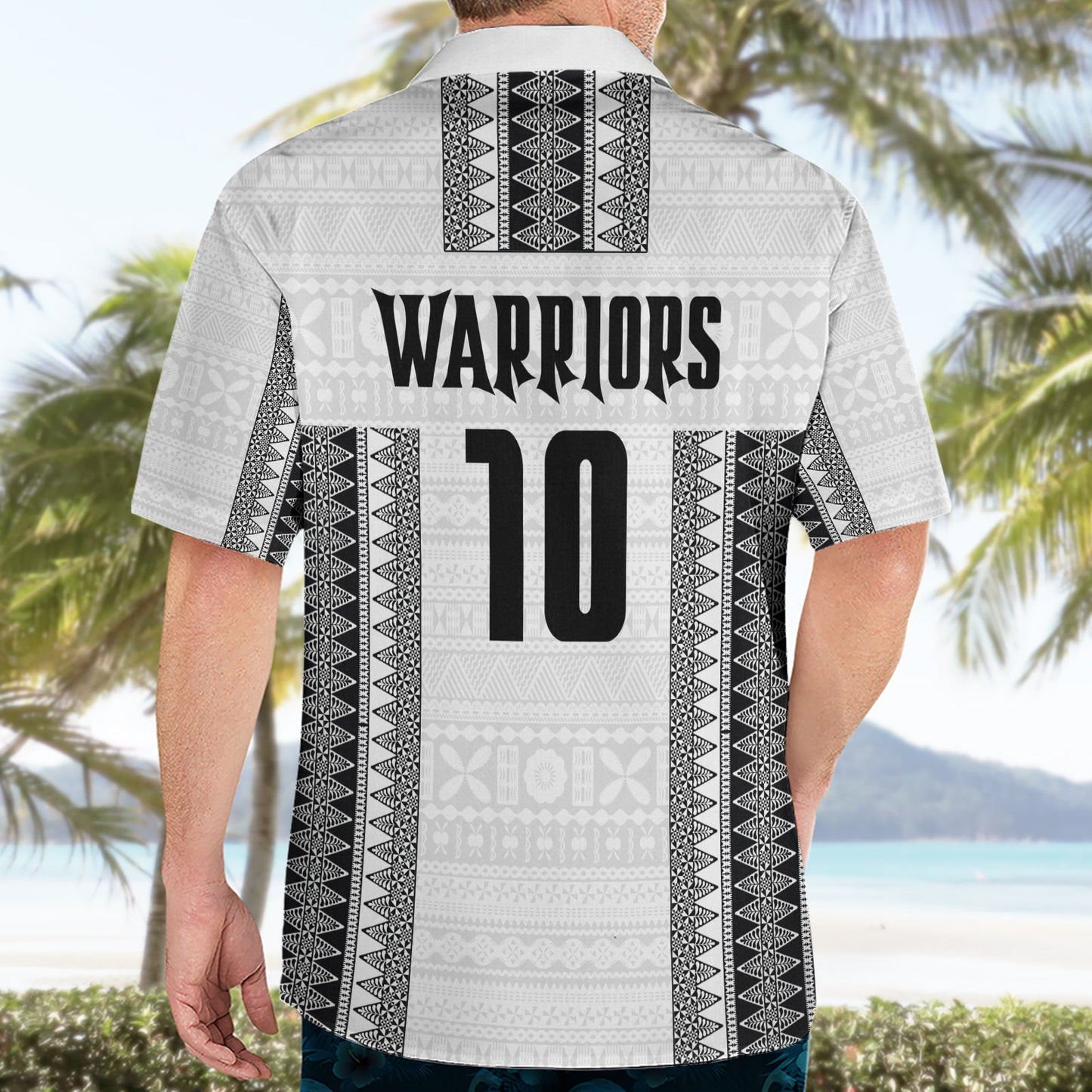 Fiji Rugby Warriors Hawaiihemd Masi Tribal Muster Go Champion 2024 LT03