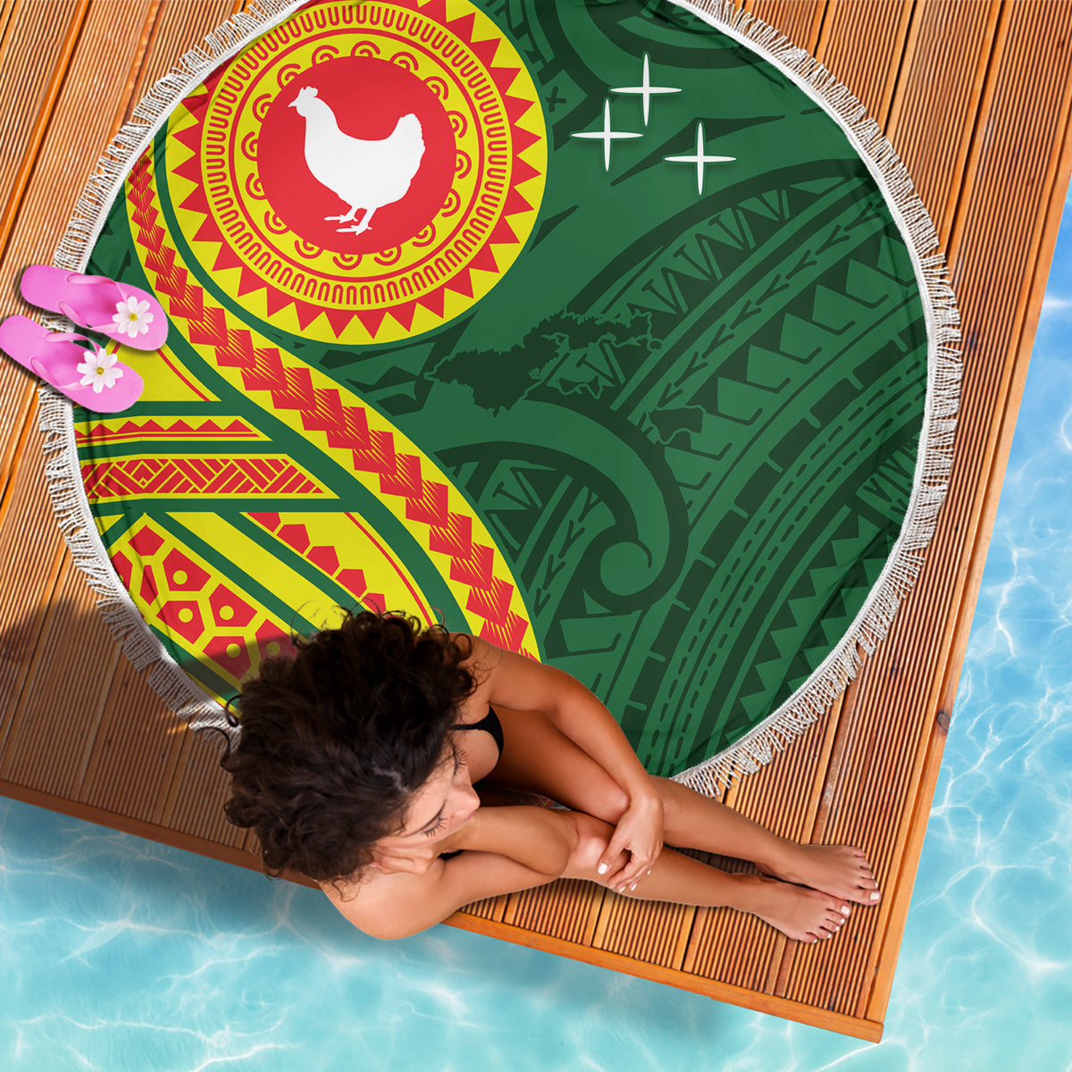 Fidschi und Australien Stranddecke Palme und Abogirinal Emu LT03