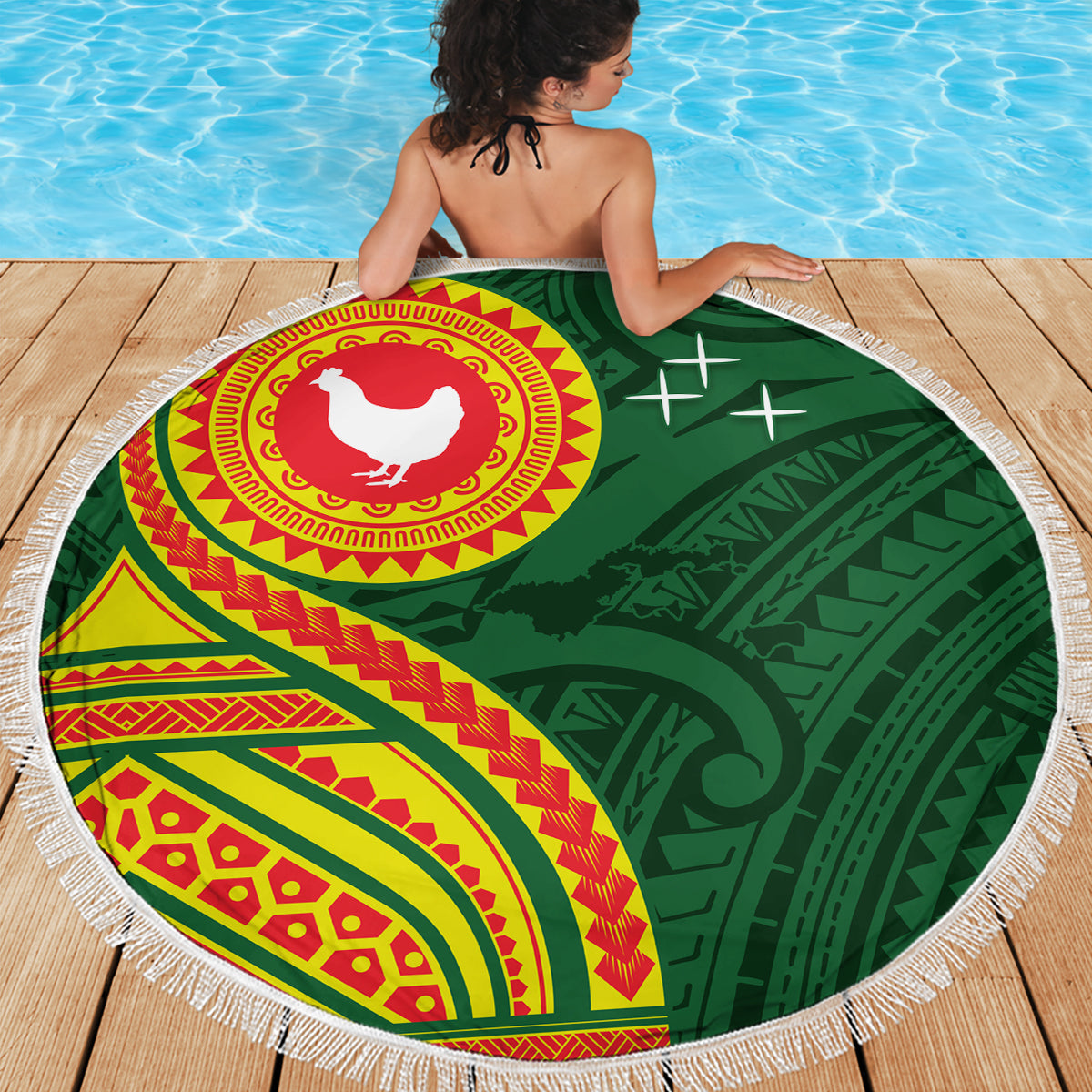 Fidschi und Australien Stranddecke Palme und Abogirinal Emu LT03