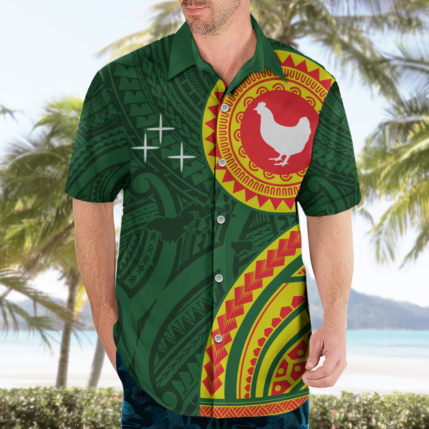 Manu'a Cession Day Hawaiihemd mit polynesischem Muster LT03