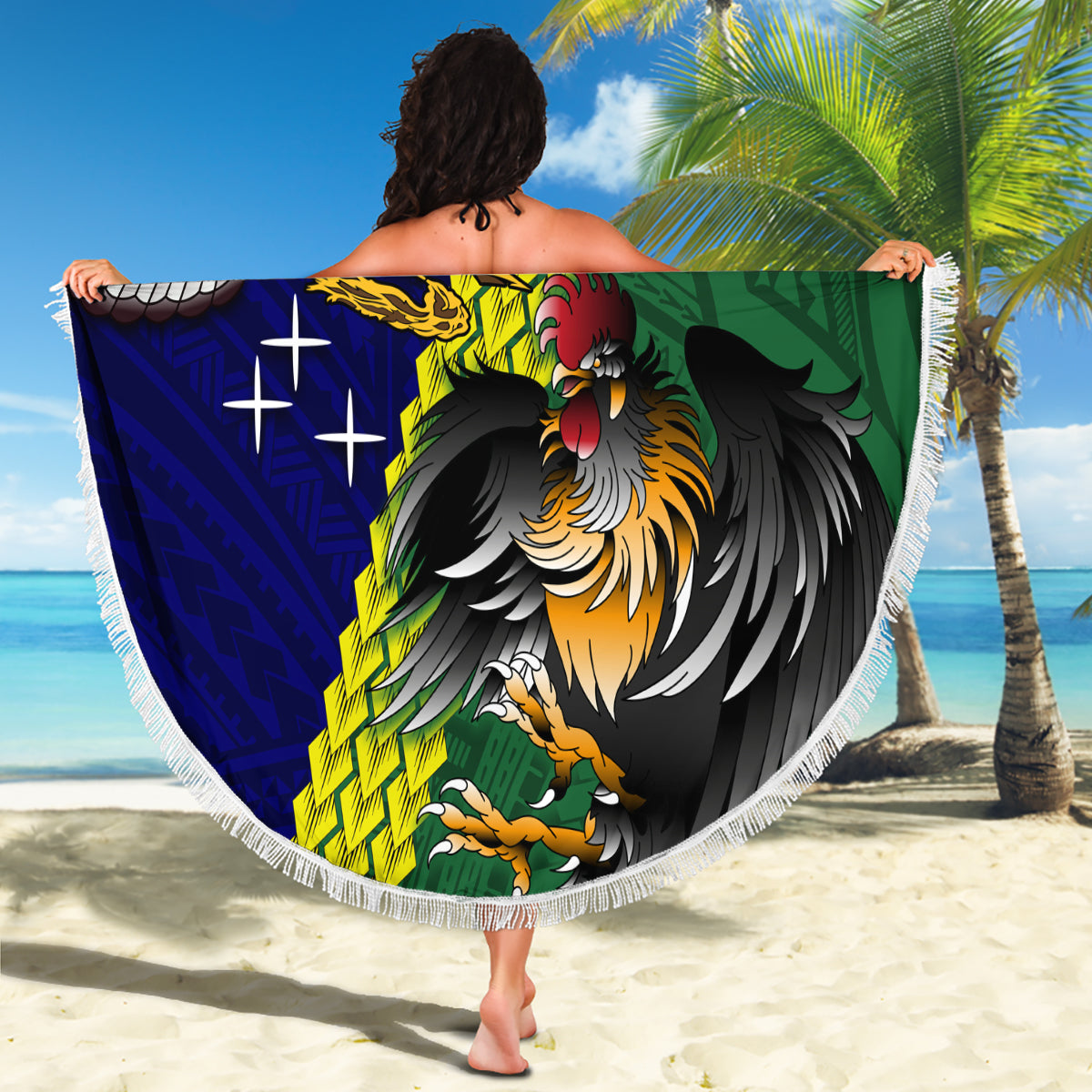 Kiribati 45. Unabhängigkeitstag Stranddecke Kleiner Fregattvogel Tribal Muster LT05