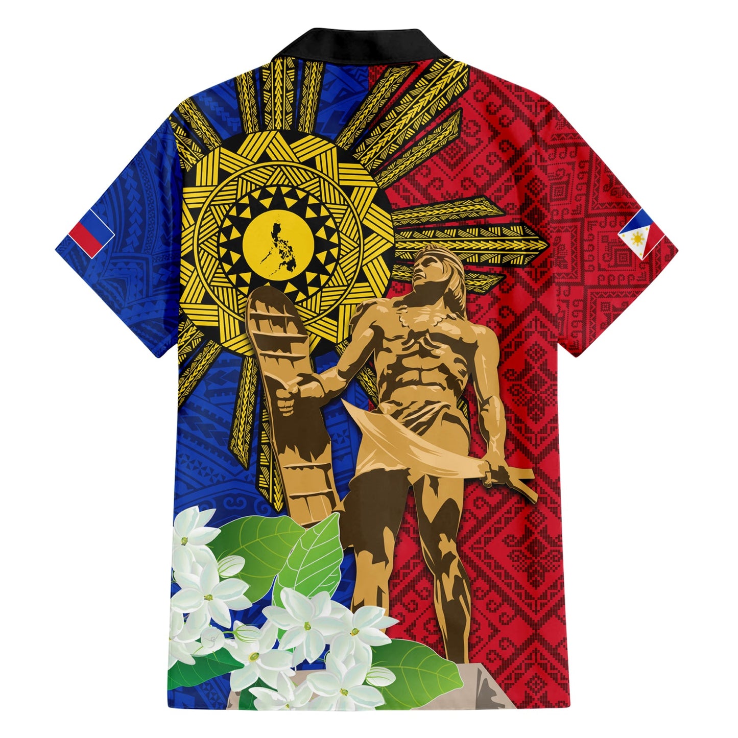 Philippinen Lapu Lapu König Jasmin Blumen Hawaiihemd Filipino Sun Tattoo LT03