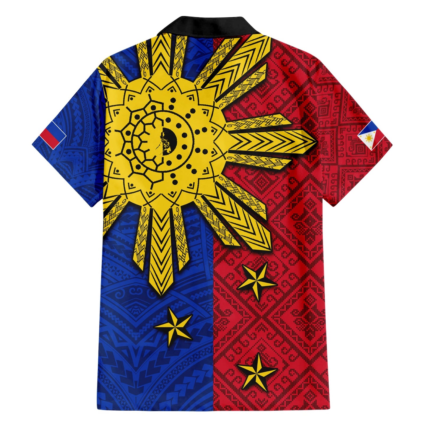 Philippinen Sun Batok Tattoo Hawaiihemd Polynesisches und Yakan Muster LT03