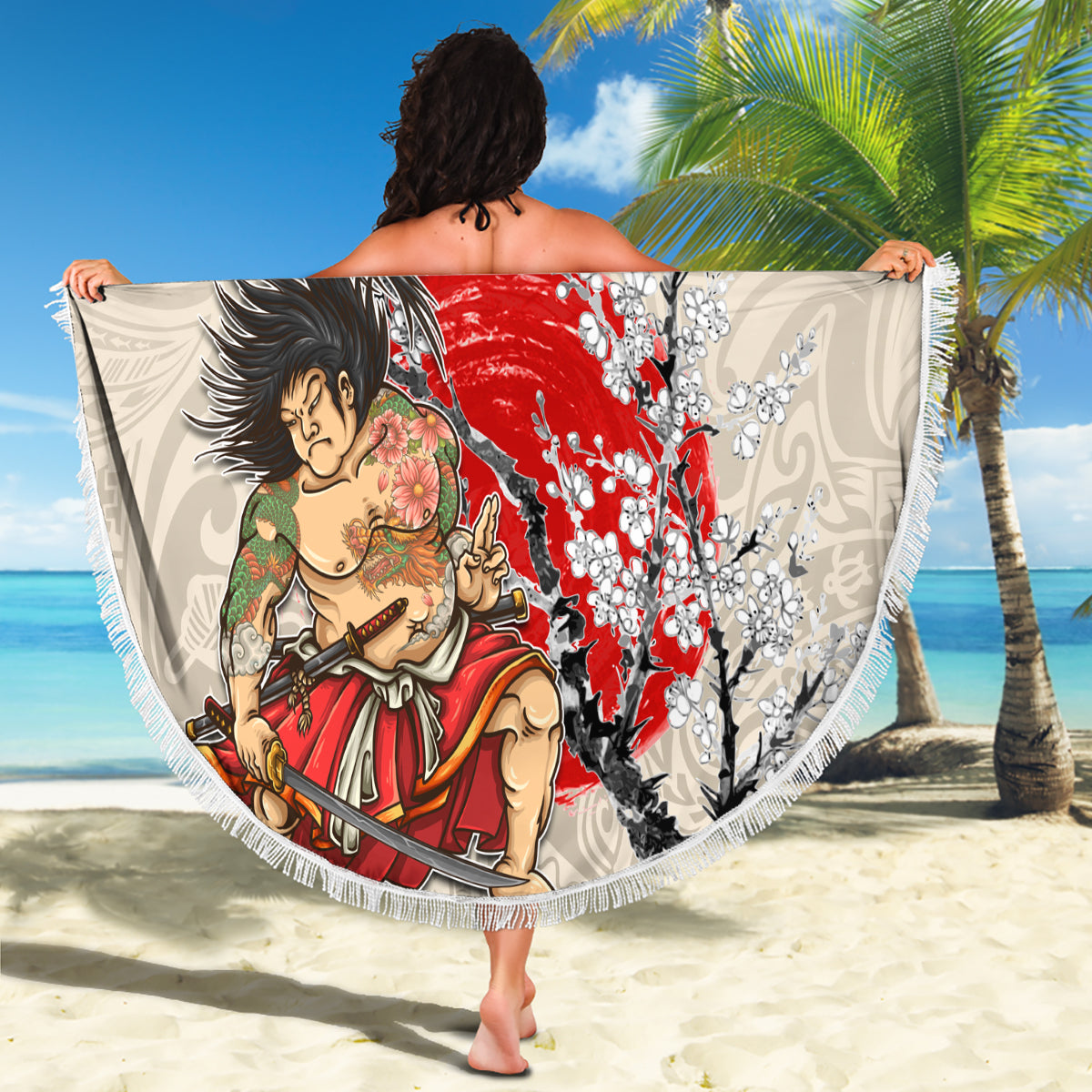 Polynesische Stranddecke zum Frauentag Plumeria Passion - Rosa LT7