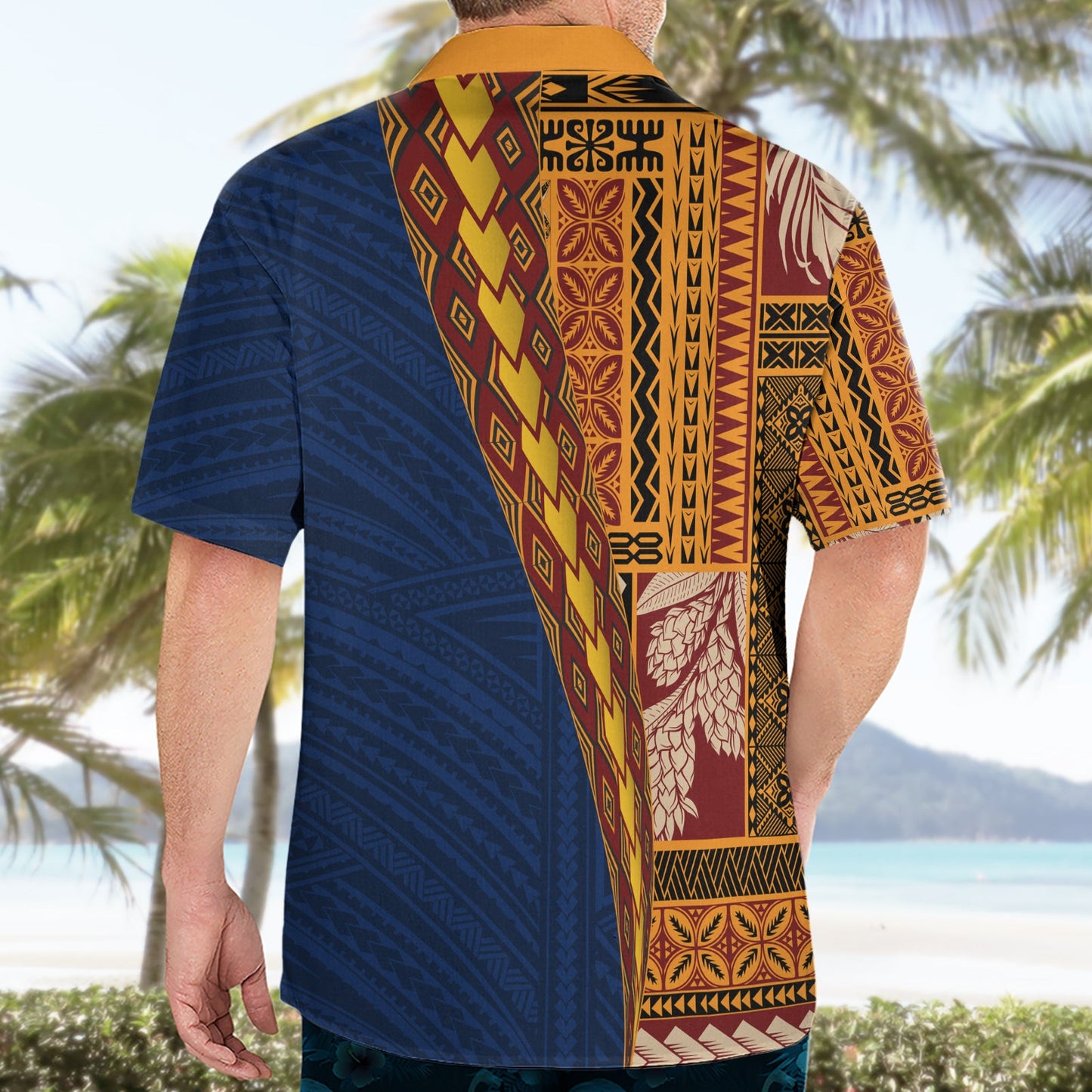 Samoa Siapo Motiv Halbstil Hawaiihemd Bunte Version LT03