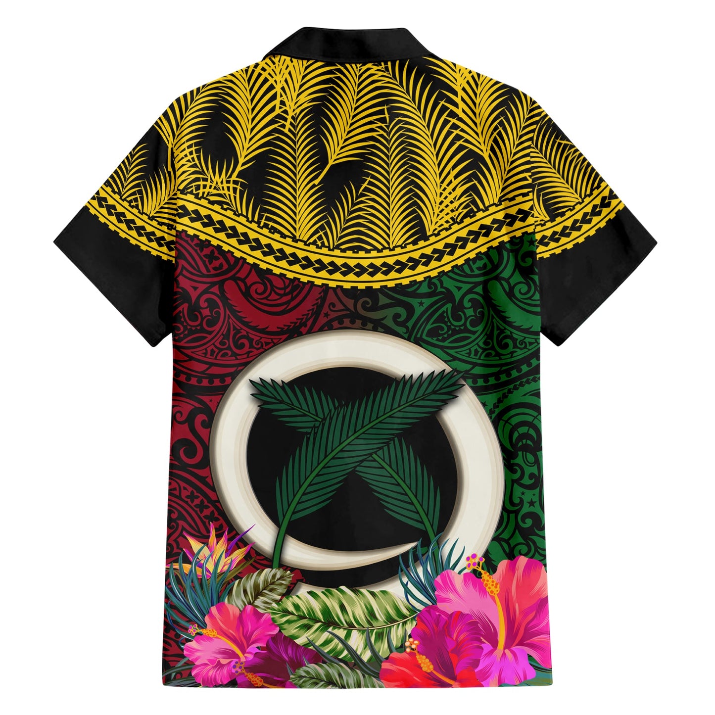 Vanuatu 44. Jahrestag Unabhängigkeitstag Hawaiihemd Wildschweinstoßzahn und Namele-Pflanze LT03