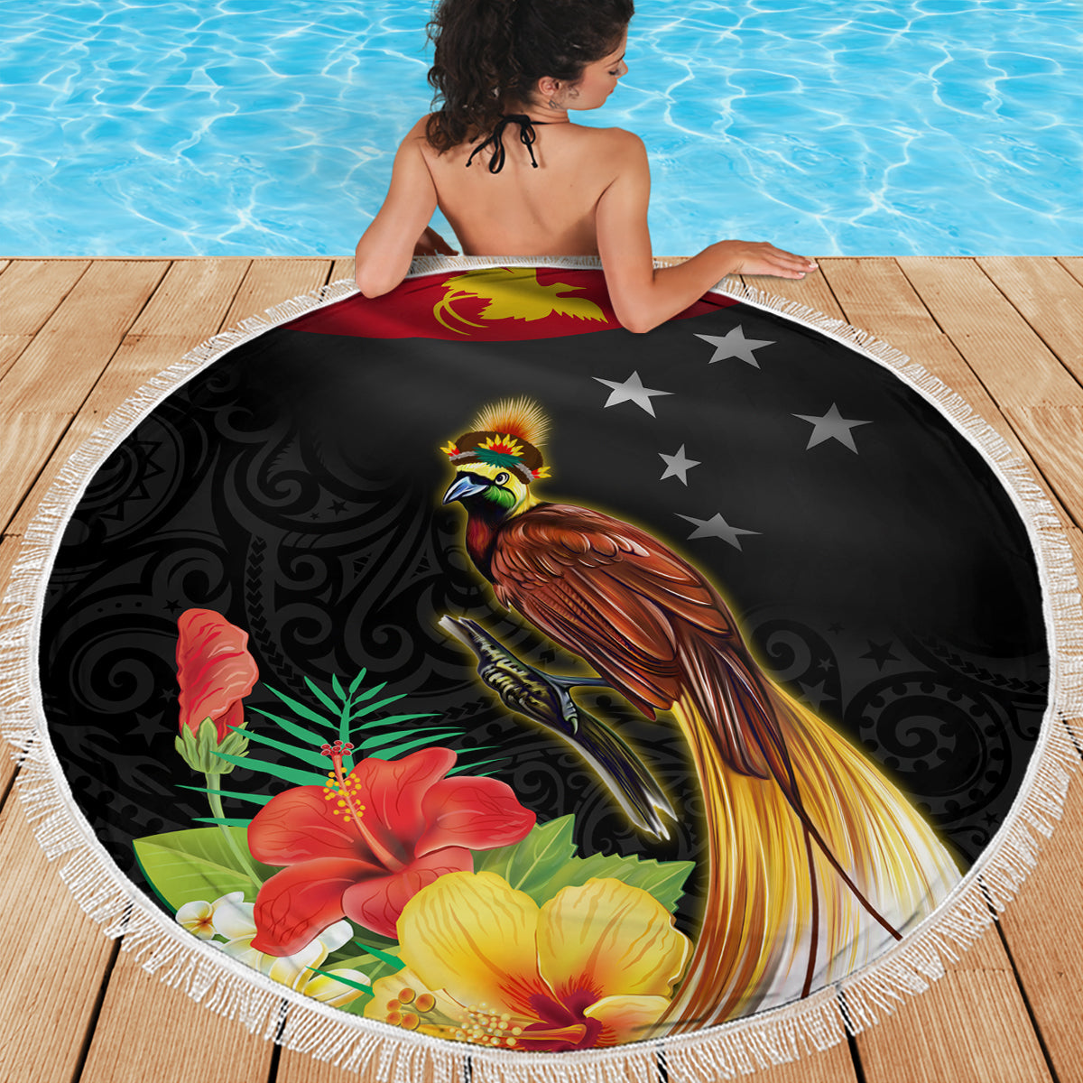 Tokelau ANZAC Day Stranddecke Lest We Forget Rote Mohnblumen und Soldat LT03
