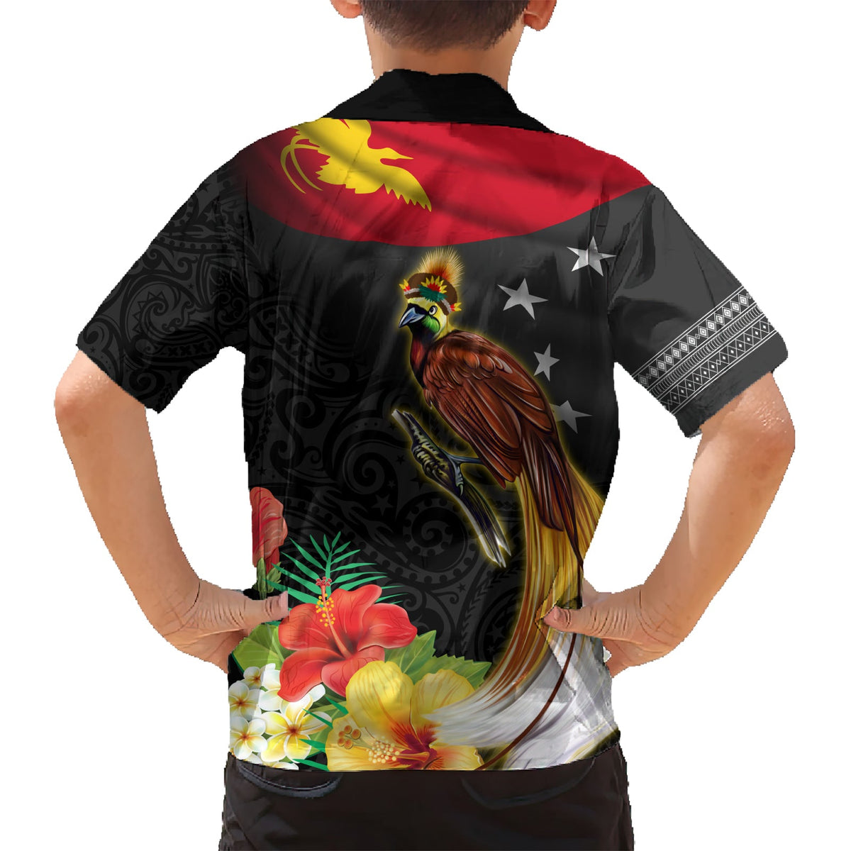 Papua-Neuguinea Unabhängigkeitstag Hawaiihemd PNG Flagge und Paradiesvogel LT03