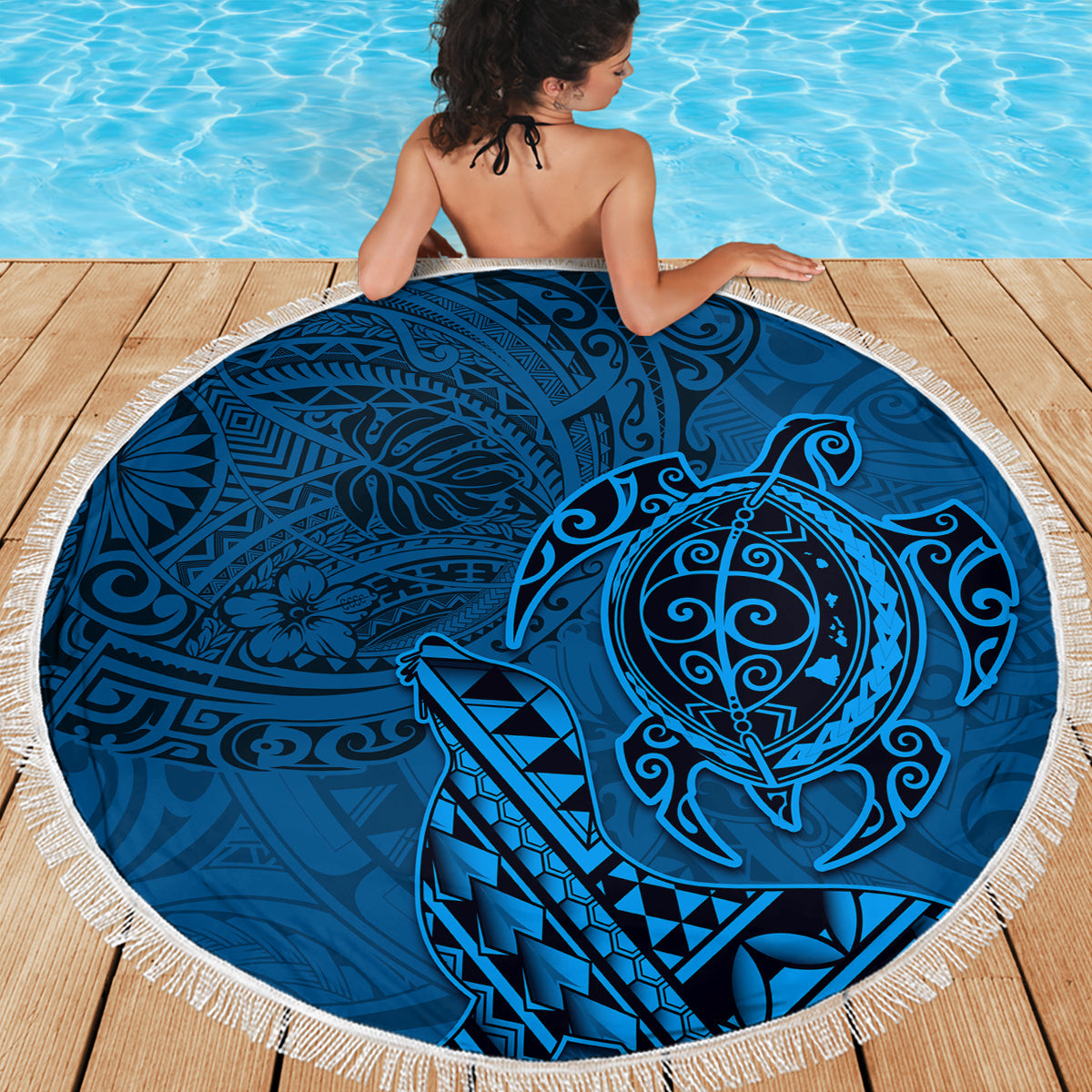 Neuseeländische Krake Tattoo und Farn Stranddecke Maori Muster LT03