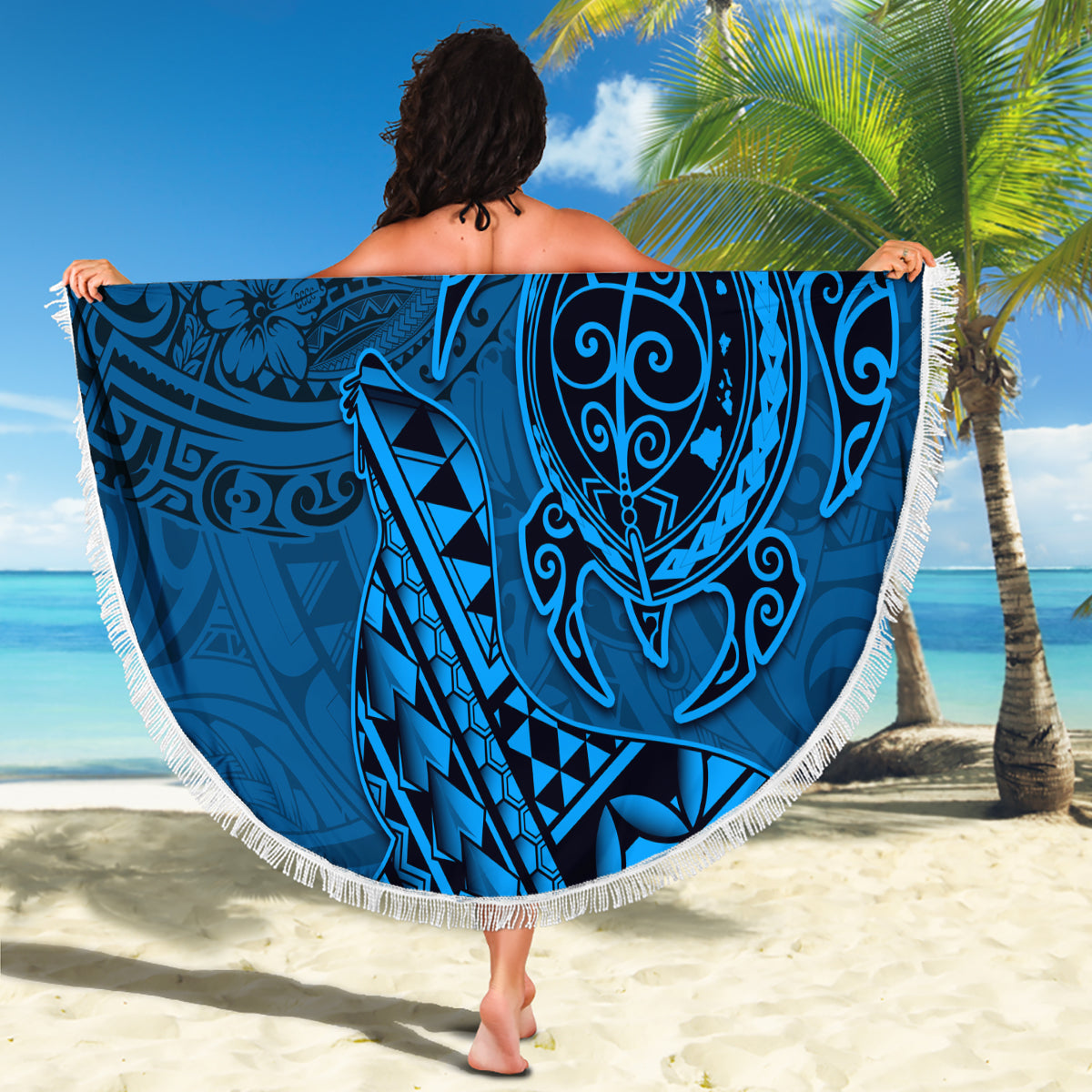 Neuseeländische Krake Tattoo und Farn Stranddecke Maori Muster LT03