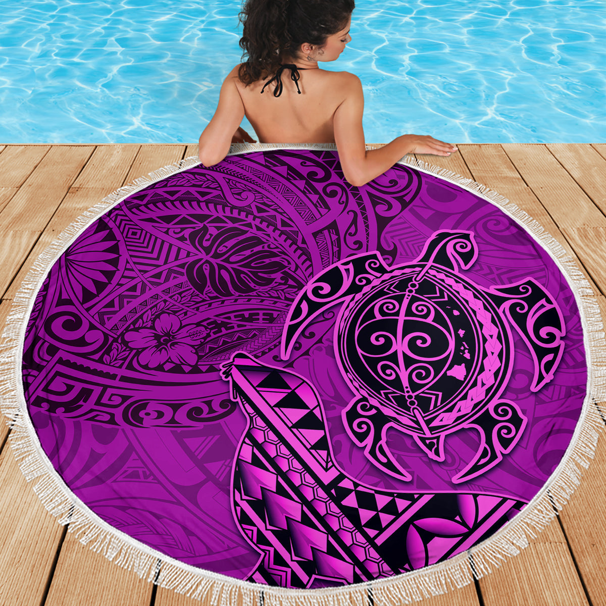 Stranddecke „Happy Father's Day“ mit Aufschrift „I Love You Dad“, polynesischer Stil, LT05