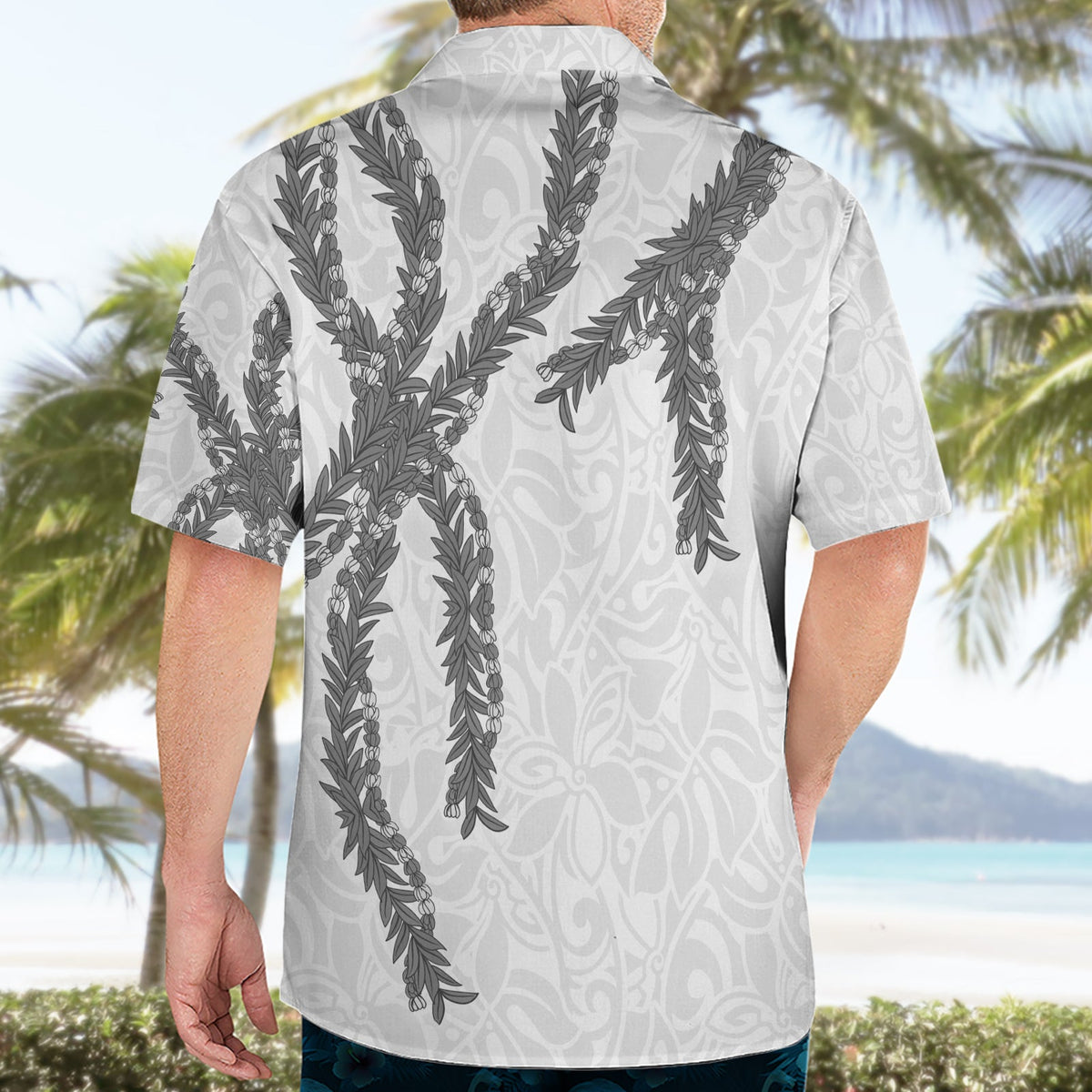 Hawaii Maile Lei Hawaiihemd Aloha Die graue Farbe LT03