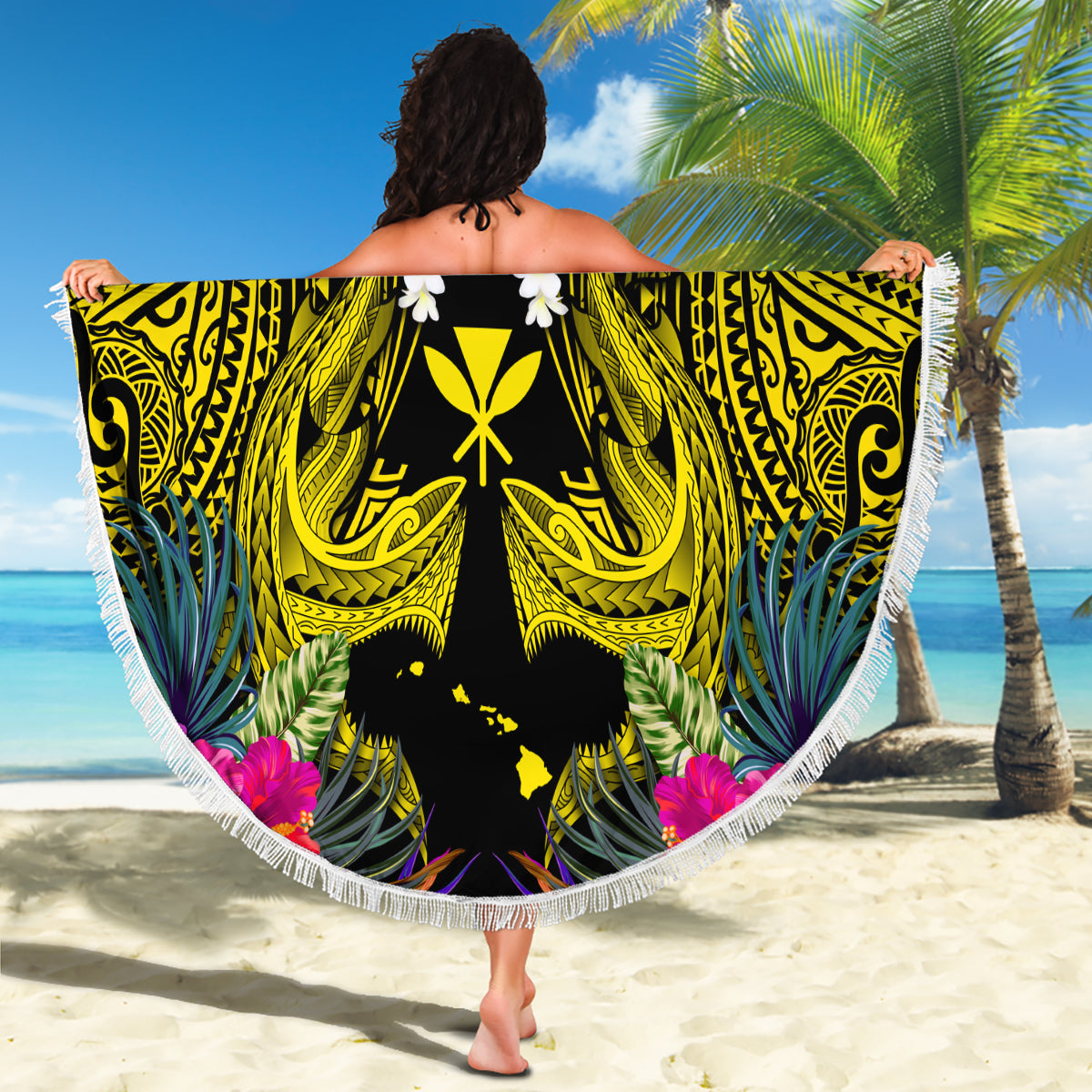 Braune afrikanische Dashiki mit fidschianischem Tapa-Muster Stranddecke LT14