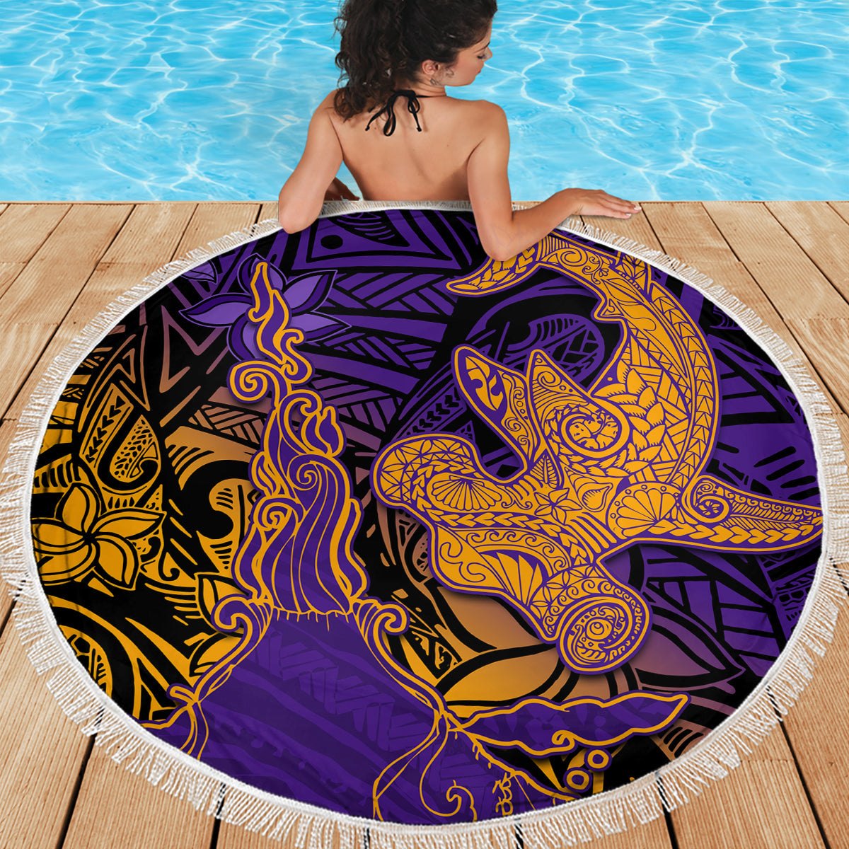 Philippinen Lapu Lapu König Jasmin Blumen Stranddecke xxl Filipino Sun Tattoo LT03