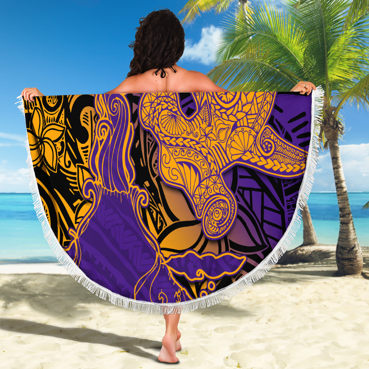 Philippinen Lapu Lapu König Jasmin Blumen Stranddecke xxl Filipino Sun Tattoo LT03