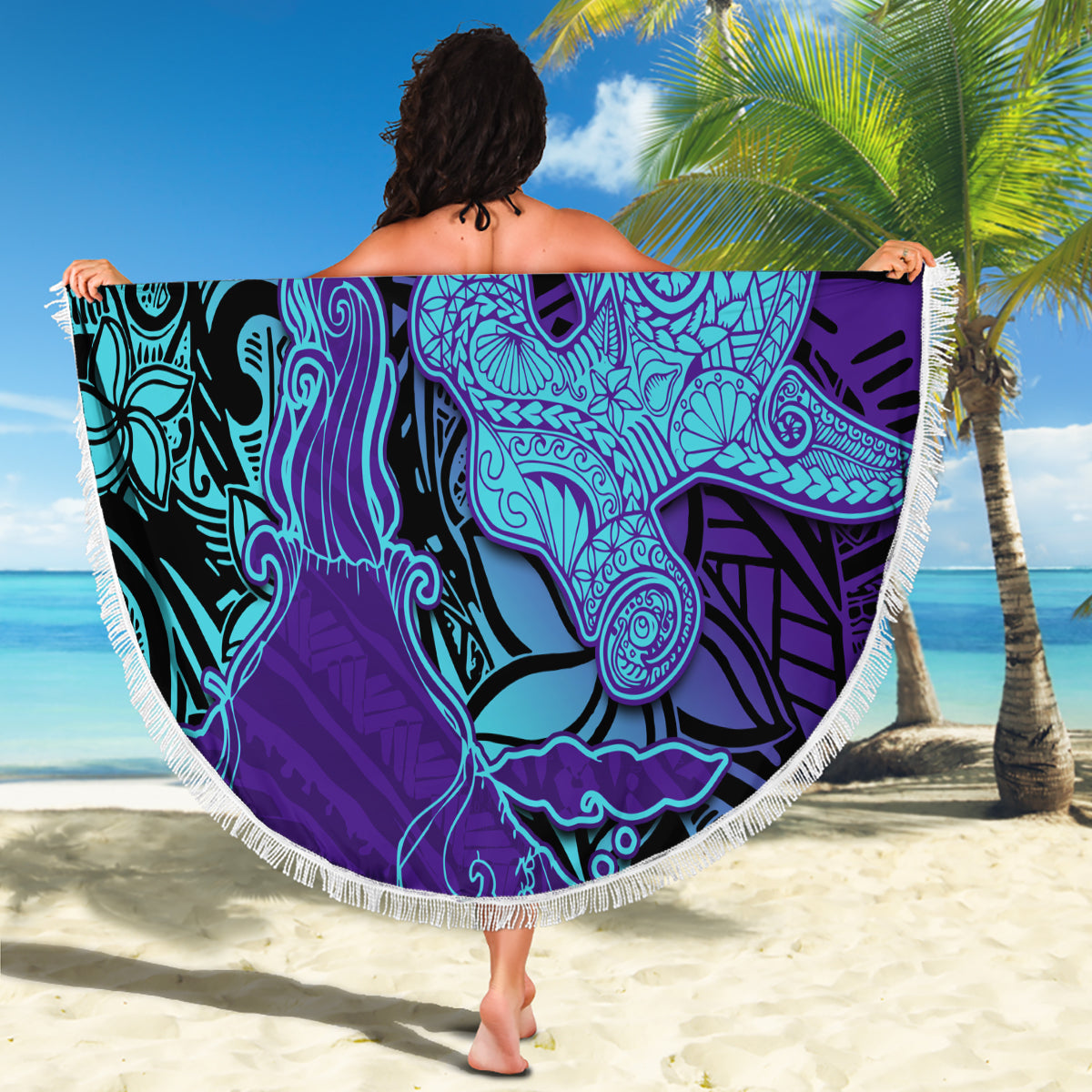 Philippinen Sonne Batok Tattoo Stranddecke xxl Polynesisches und Yakan Muster LT03