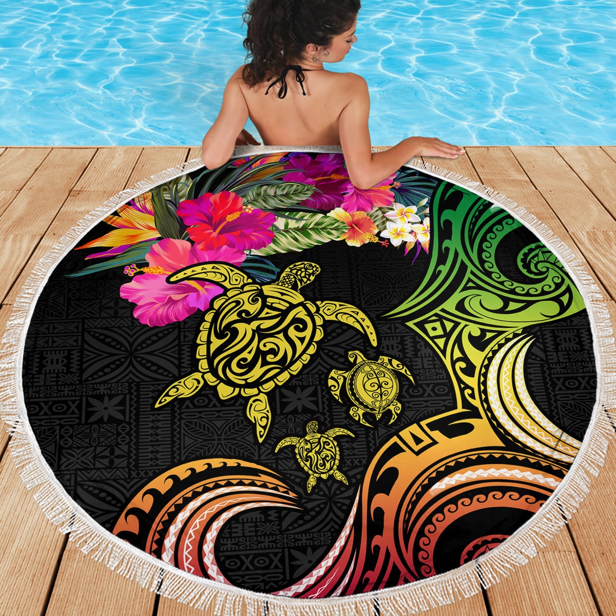 Fibromyalgie Bewusstsein Stranddecke Polynesian Purple Ribbon LT05