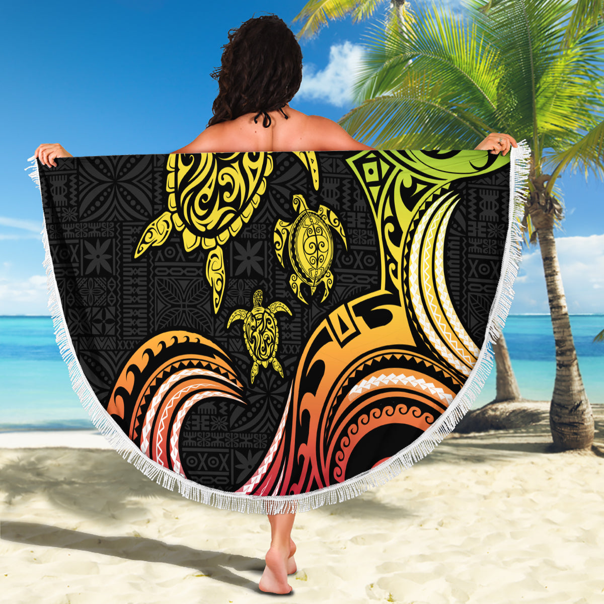 Fibromyalgie Bewusstsein Stranddecke Polynesian Purple Ribbon LT05