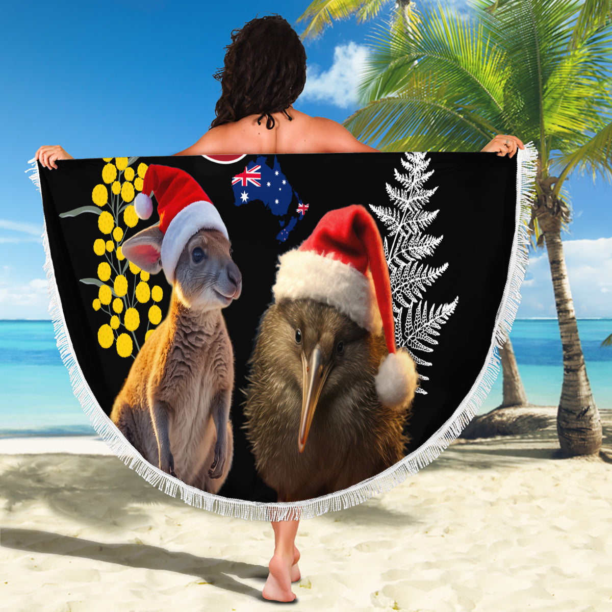 Neuseeland Traumfänger Stranddecke Maori Koru Muster Blaue Version LT05