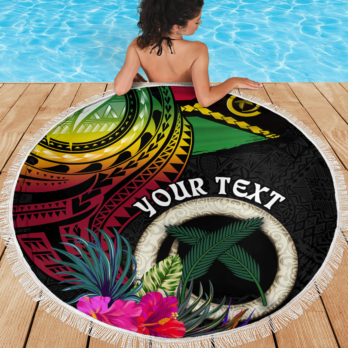 Neuseeland ANZAC Day Stranddecke Soldat Silberfarn mit roten Mohnblumen Maori Stil LT03