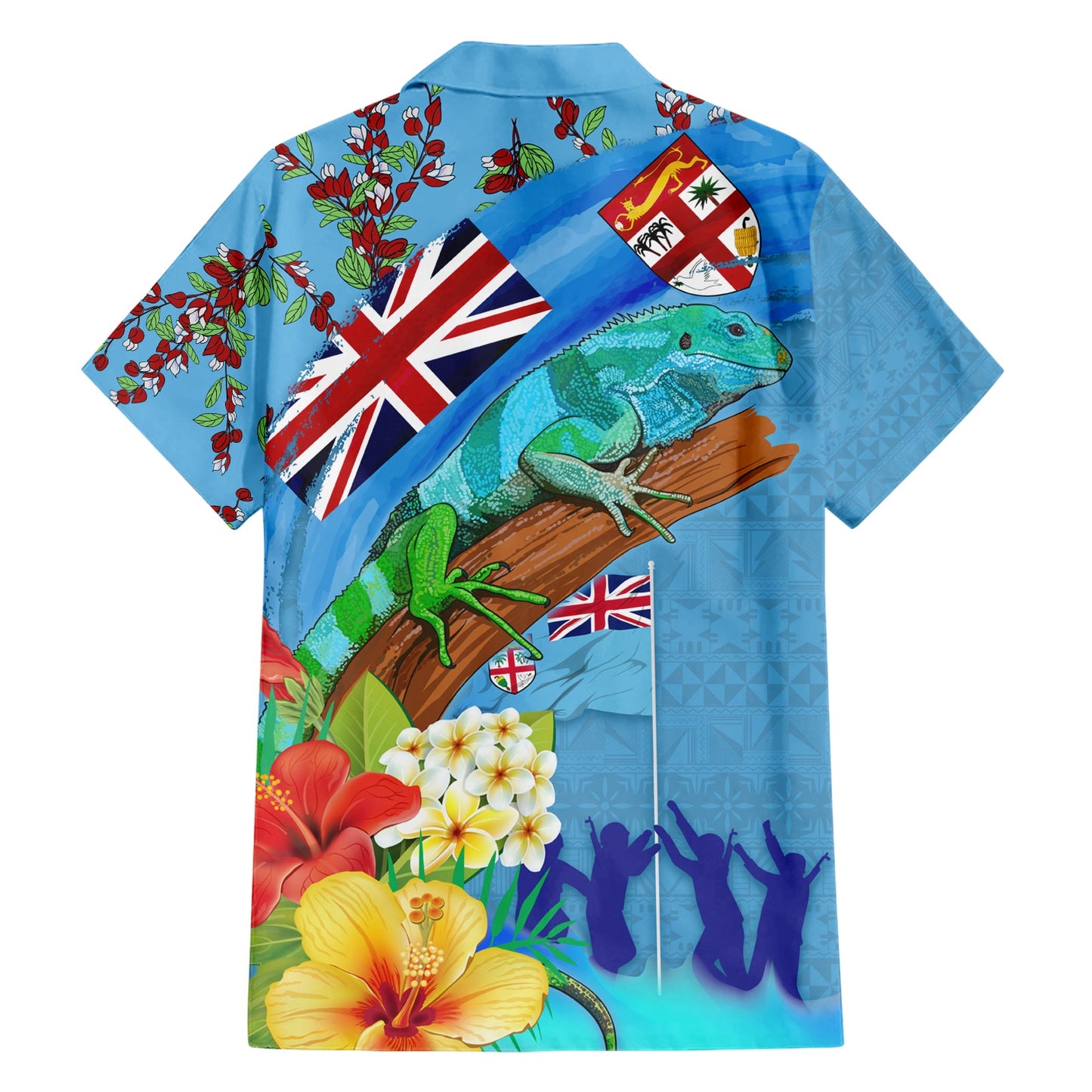 Fiji Day Hawaiihemd mit Tagimoucia-Blumen- und Melanesien-Muster LT03