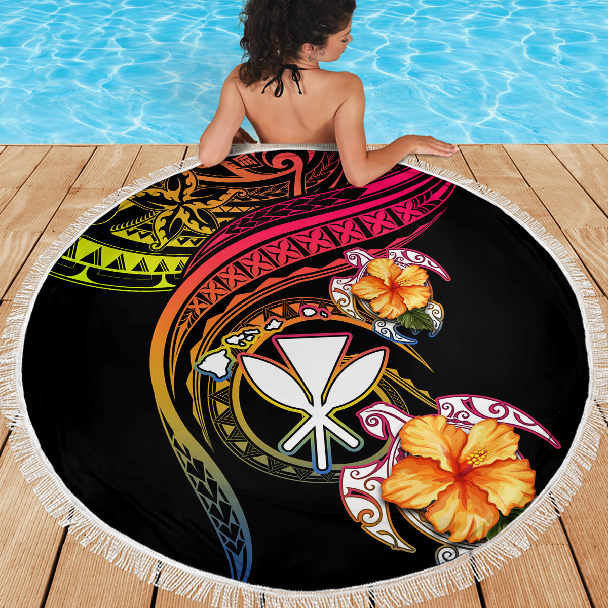 Neuseeland Traumfänger Stranddecke Maori Koru Muster Lila Version LT05