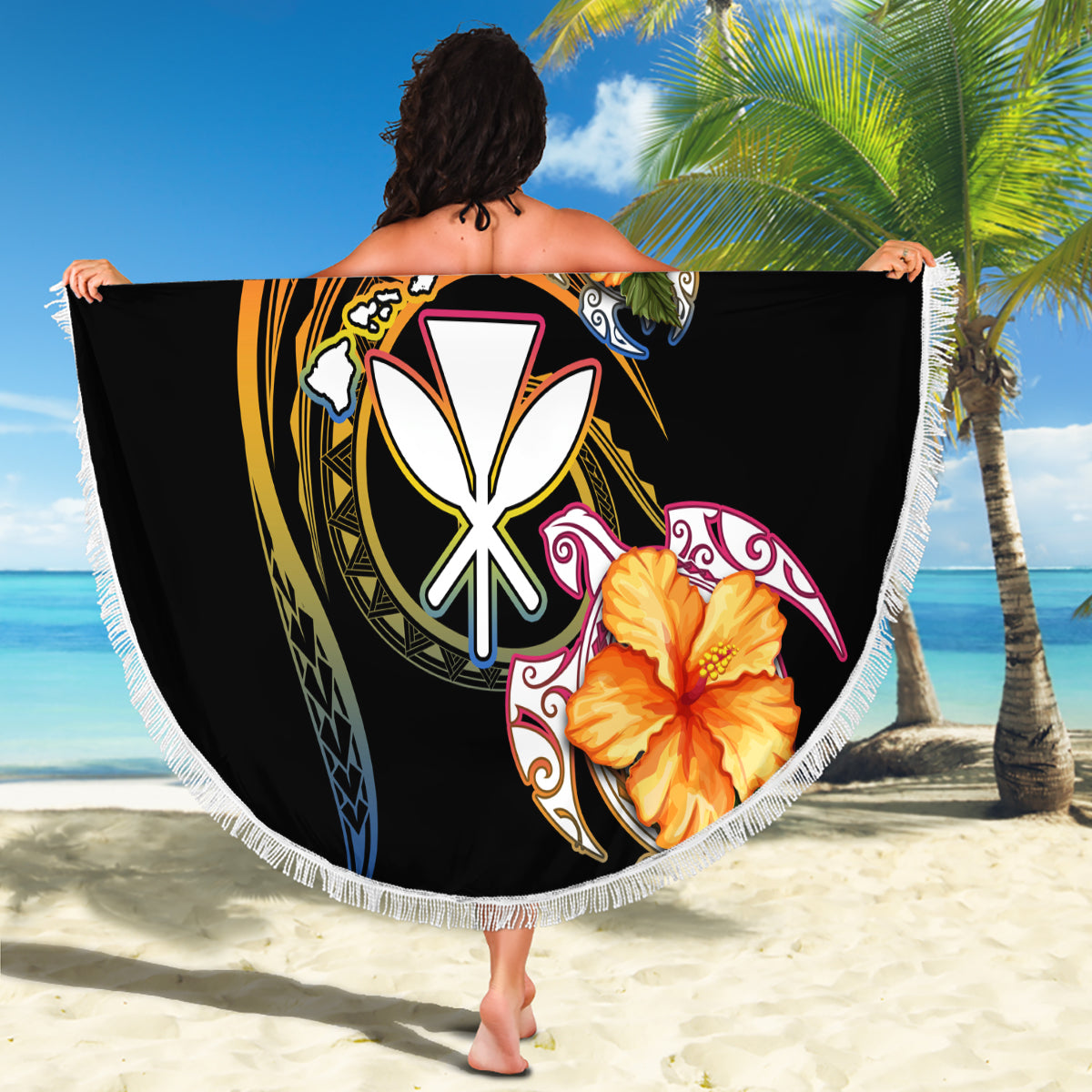 Neuseeland Traumfänger Stranddecke Maori Koru Muster Lila Version LT05