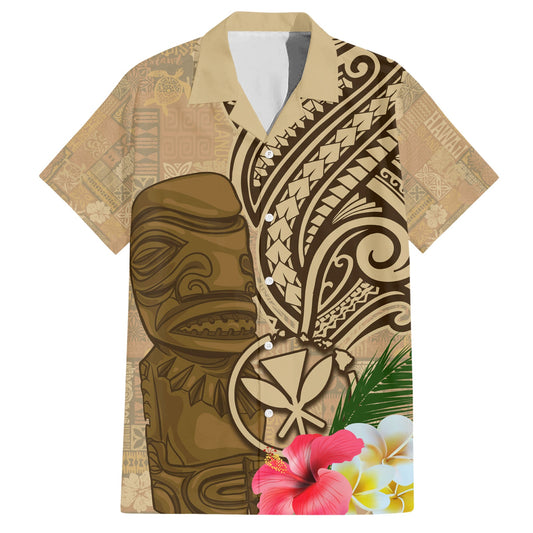 Hawaii Kanaloa Tiki Hawaiian Shirt Polynesian Tattoo and Tapa Pattern