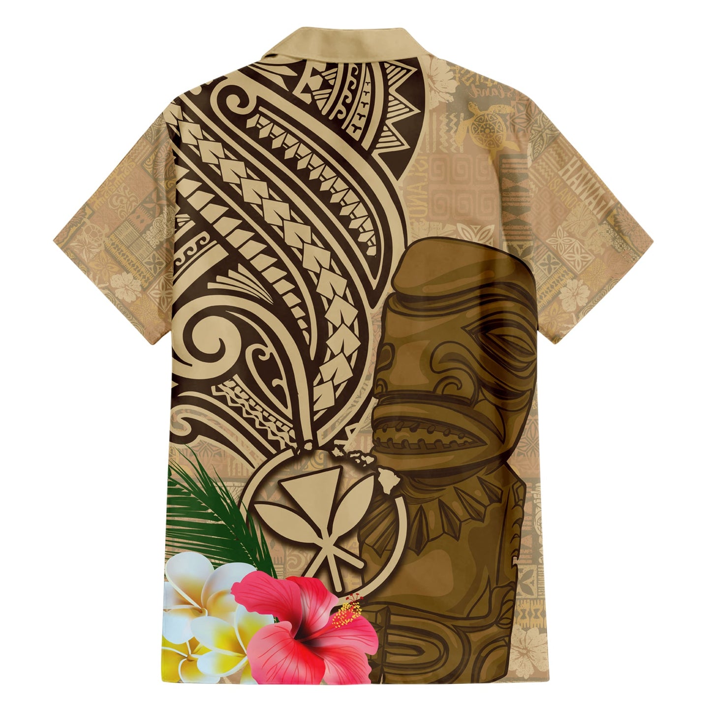 Hawaii Kanaloa Tiki Hawaiihemd Polynesisches Tattoo und Tapa Muster LT03