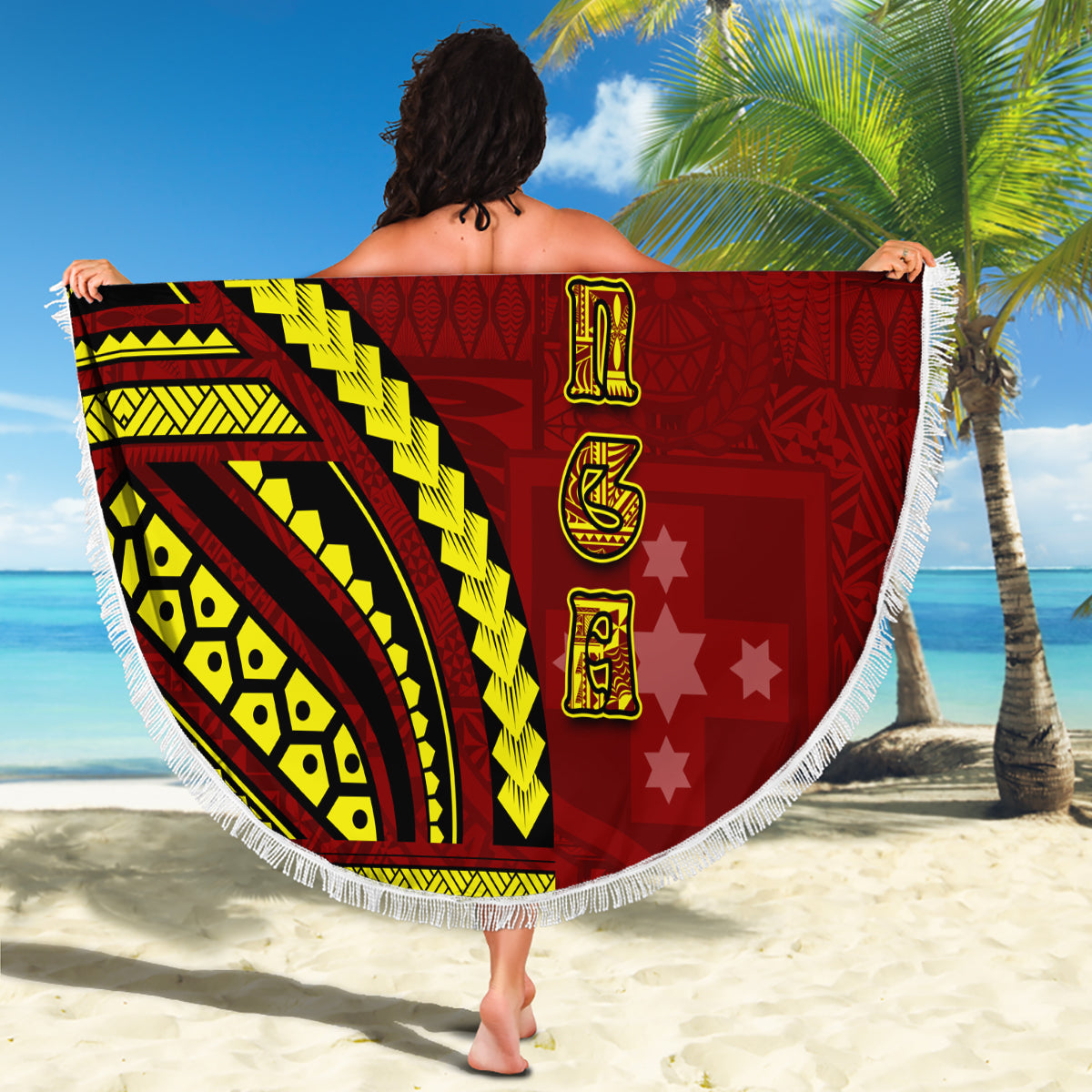 Neuseeland Happy Father's Day Stranddecke xxl Aroha Ahau Ki A Koe Papa Polynesian Tribal LT05