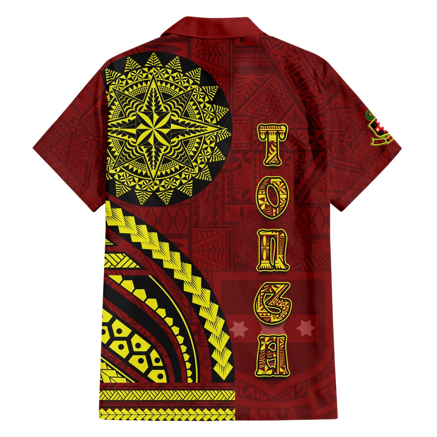 Kolisi Tonga Atele Hawaiihemd Ngatu und polynesisches Muster LT03