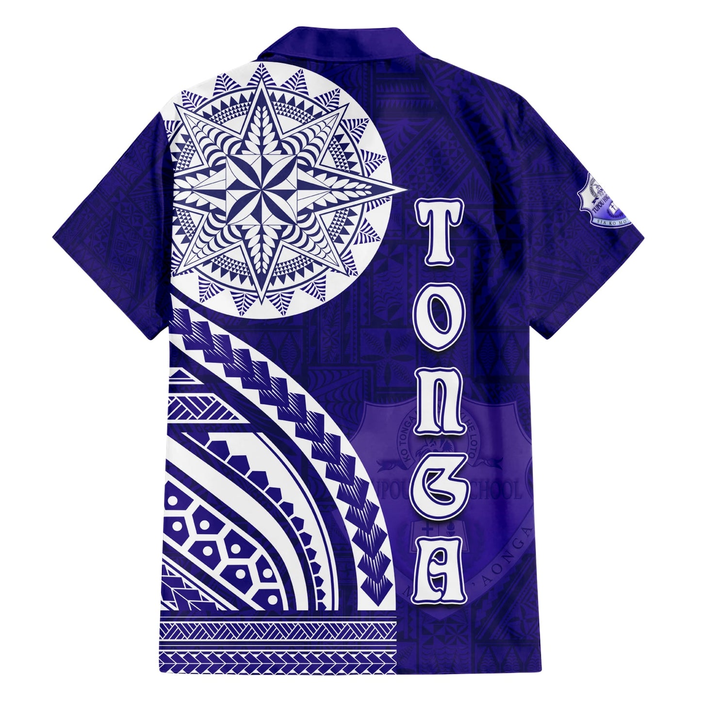 Tupou College Toloa Hawaiihemd Ngatu und polynesisches Muster LT03