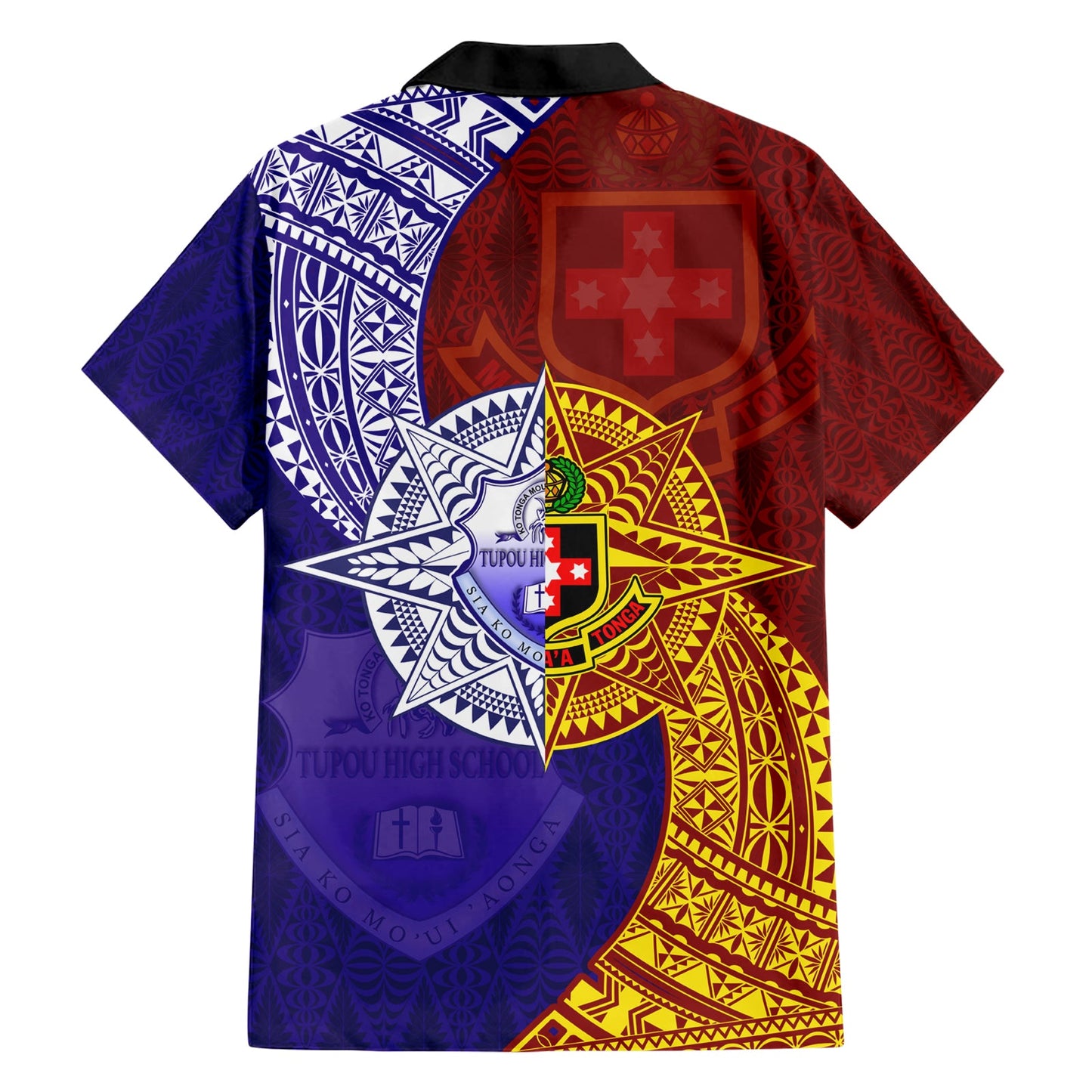 Kolisi Tonga Atele und Tupou College Toloa Hawaiihemd Ngatu und polynesisches Spiralmuster LT03