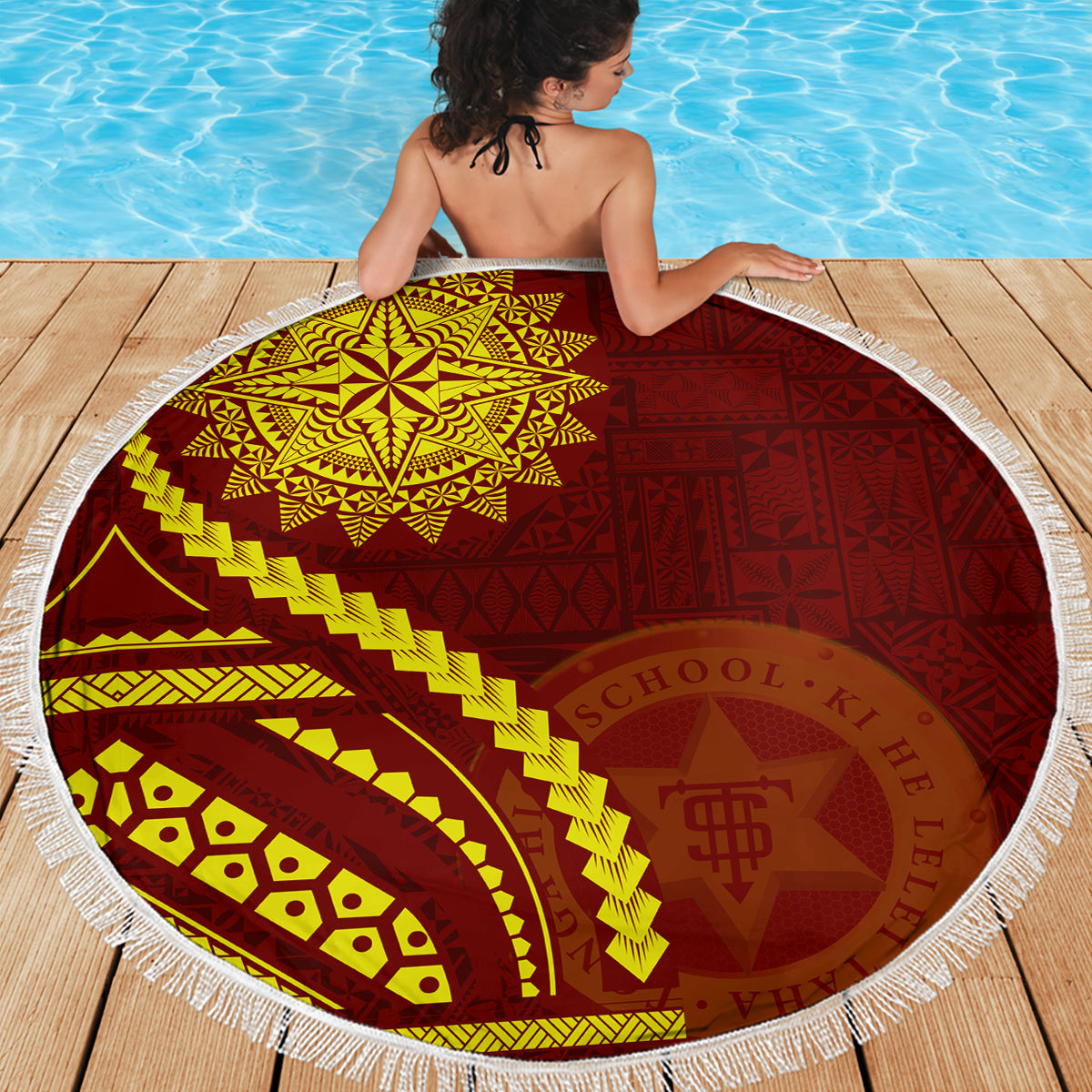 Kanaka Maoli Hawaii Flagge Tag Stranddecke xxl lebendige Frangipani LT7