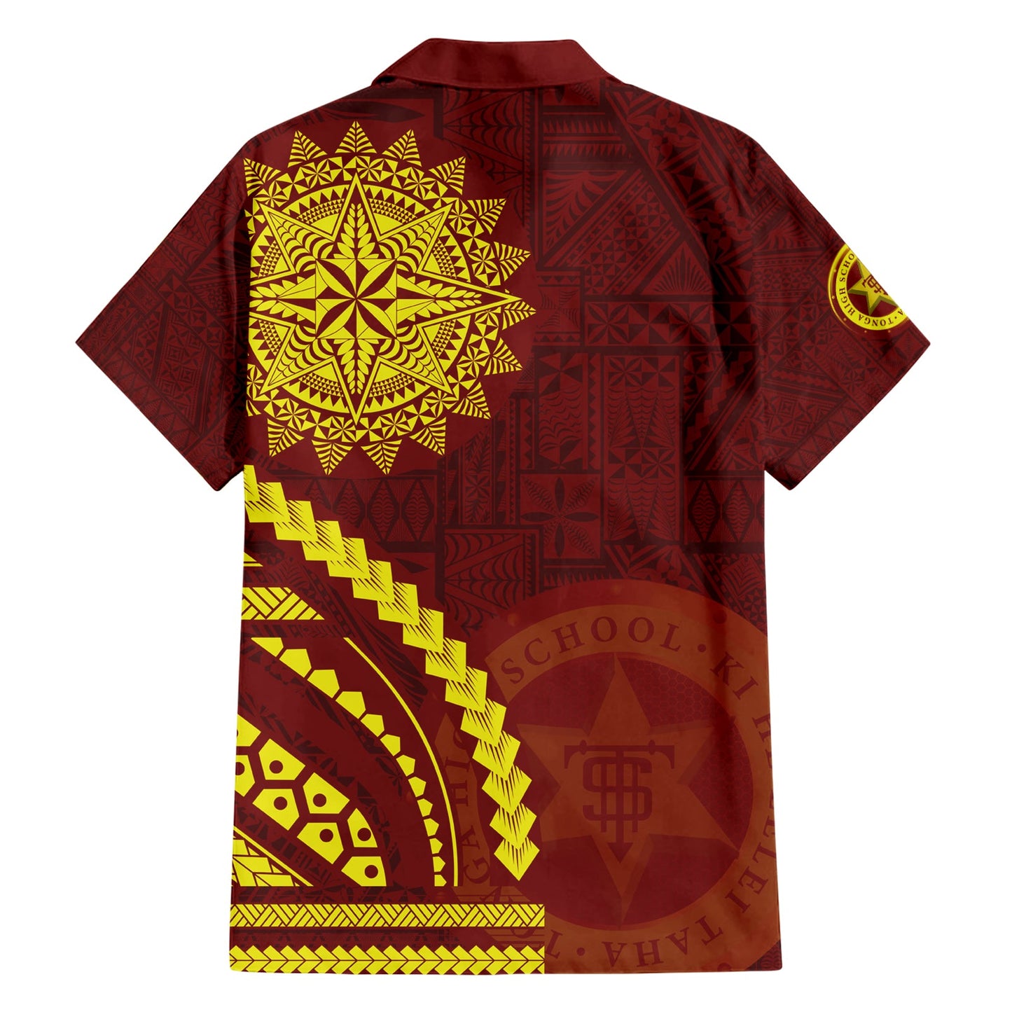 Tonga High School Hawaiihemd Ngatu und polynesisches Muster LT03
