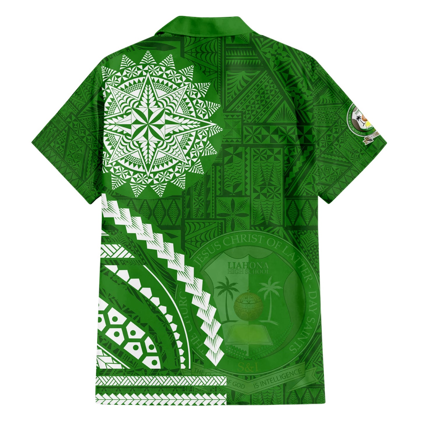 Liahona High School Hawaiihemd Ngatu und polynesisches Muster LT03