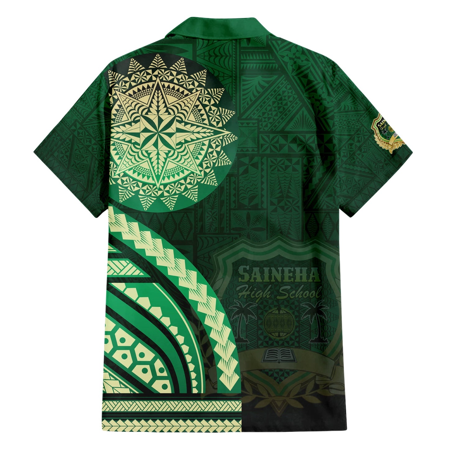 Saineha High School Hawaiihemd Ngatu und polynesisches Muster LT03