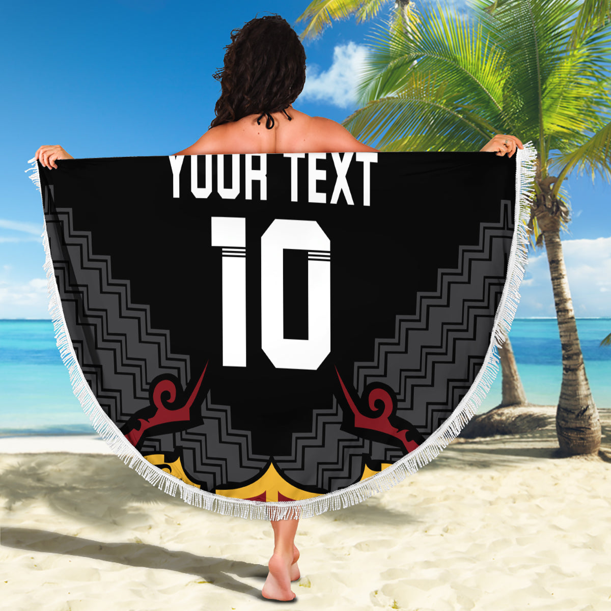 Personalisierte Vanuatu 44. Jahrestag Stranddecke Boars Tusk Tugeta Yumi Selebretem Indipendens Dei LT03