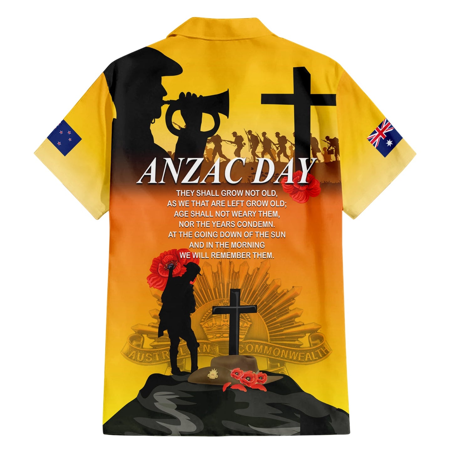 Neuseeland und Australien ANZAC Day Hawaiihemd Gallipoli Lest We Forget LT03